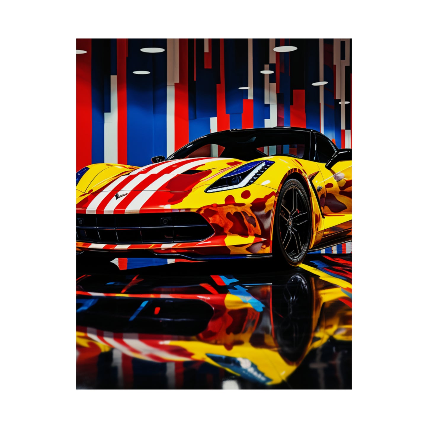 Premium Matte Vertical Posters Macro Flag Ferrari 4