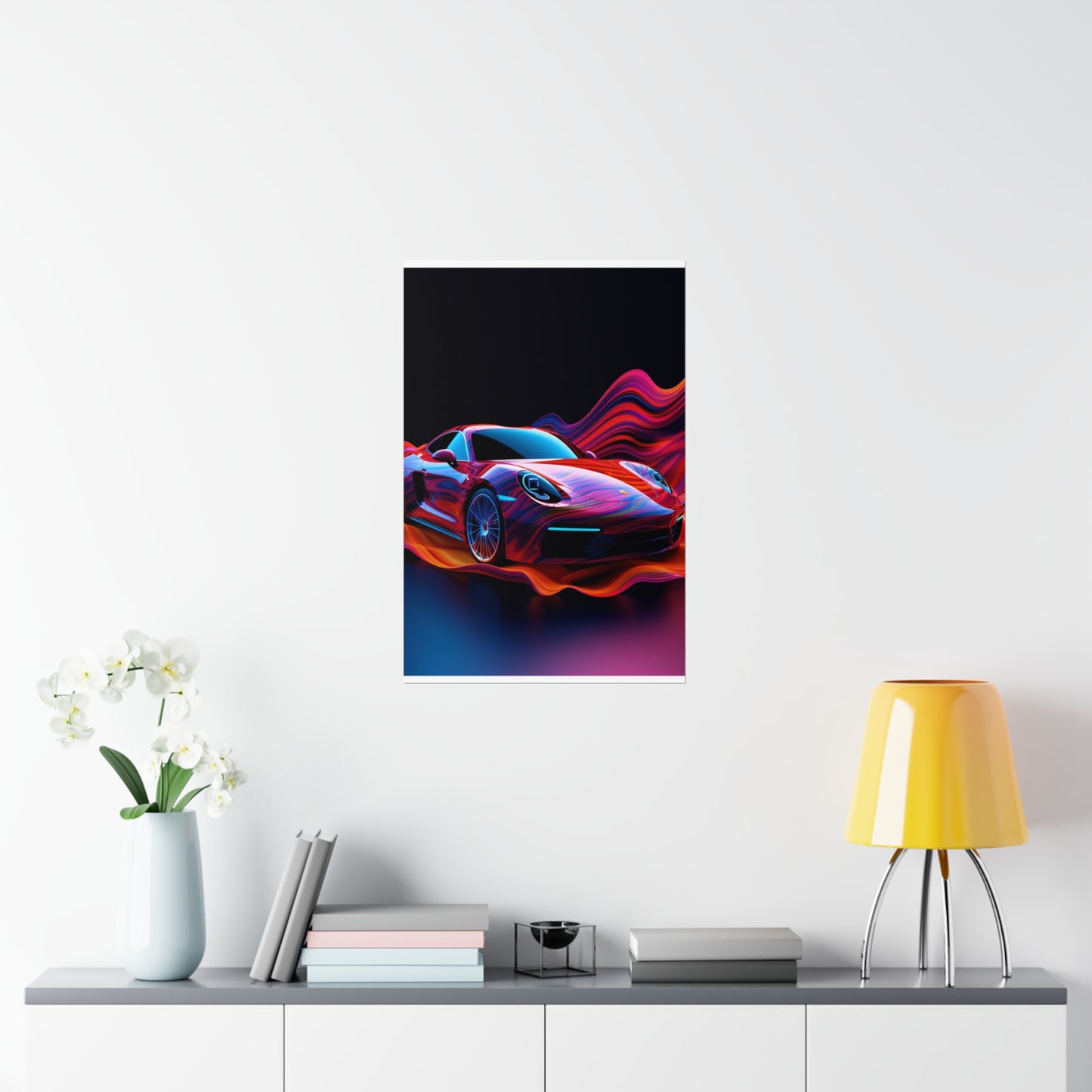 Premium Matte Vertical Posters Porsche Water Fusion 4