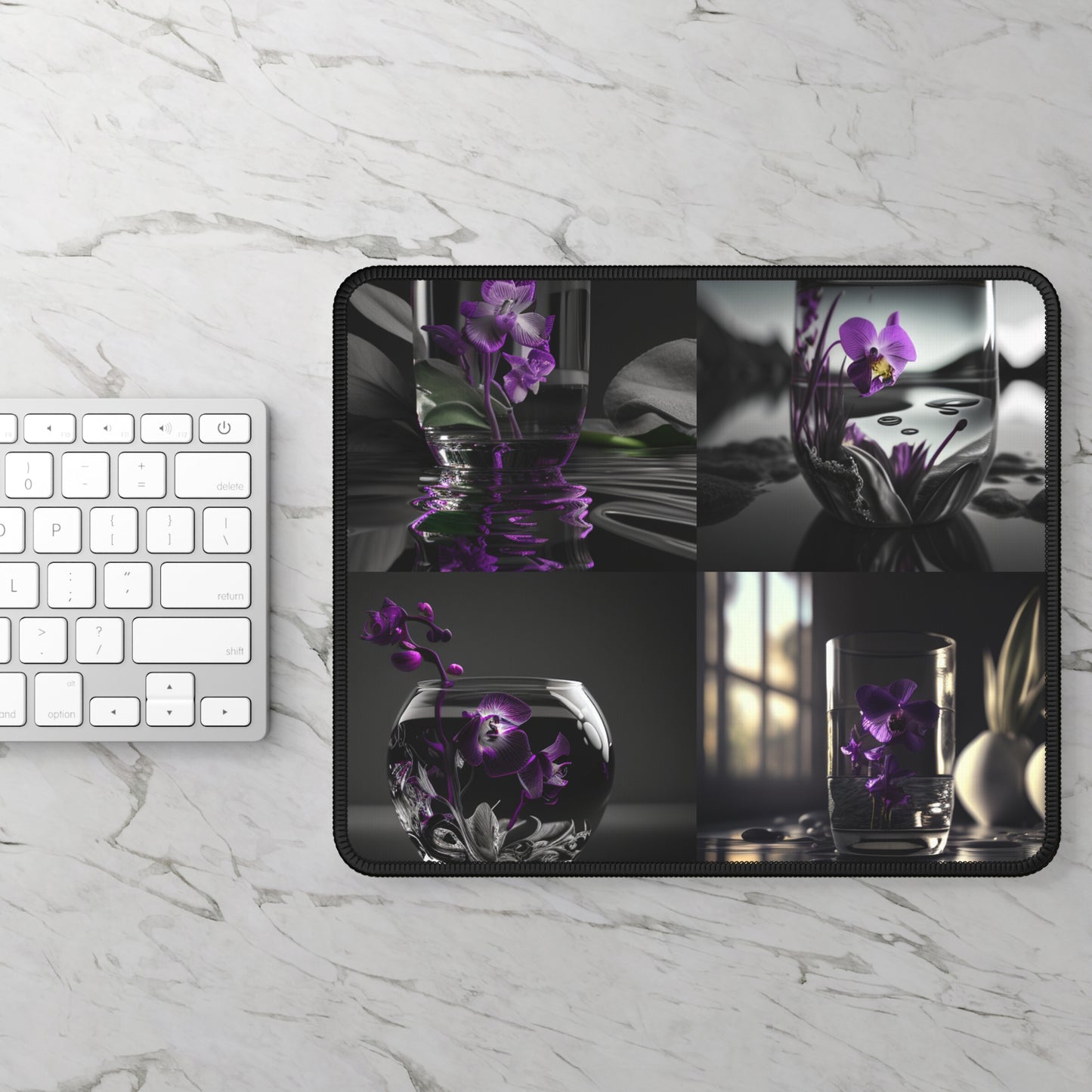 Gaming Mouse Pad  Purple Orchid Glass vase 5