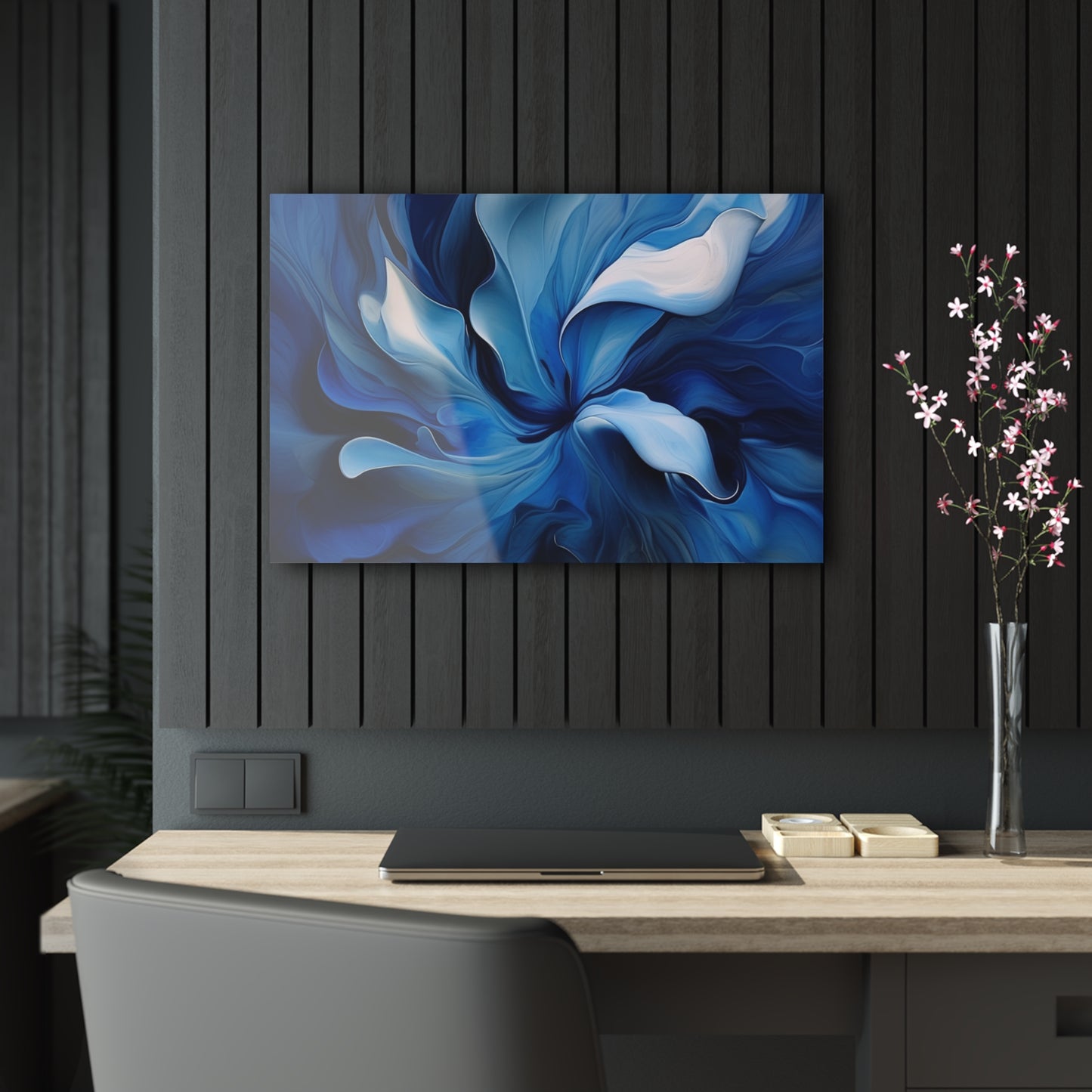 Acrylic Prints Abstract Blue Tulip 4