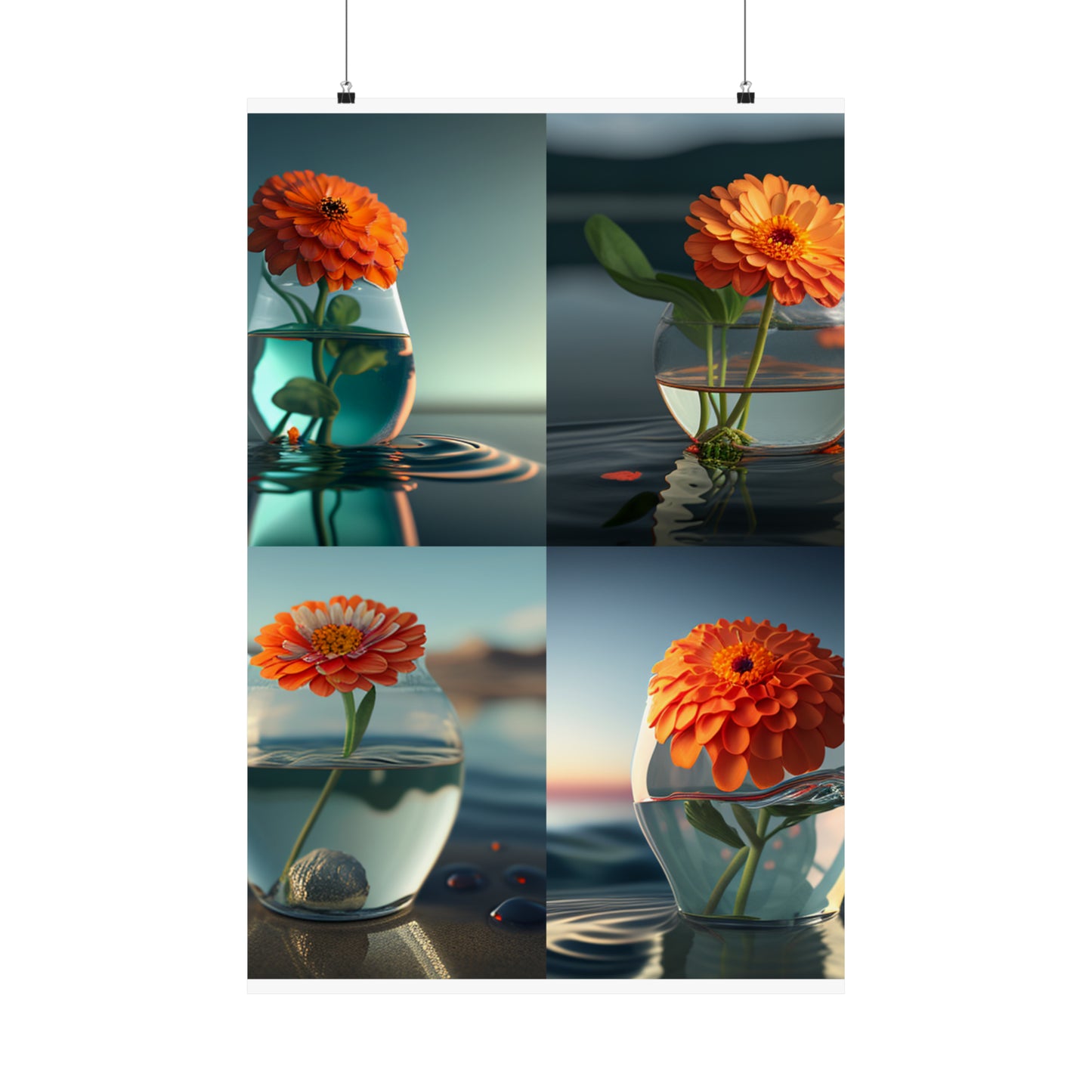 Premium Matte Vertical Posters Orange Zinnia 5