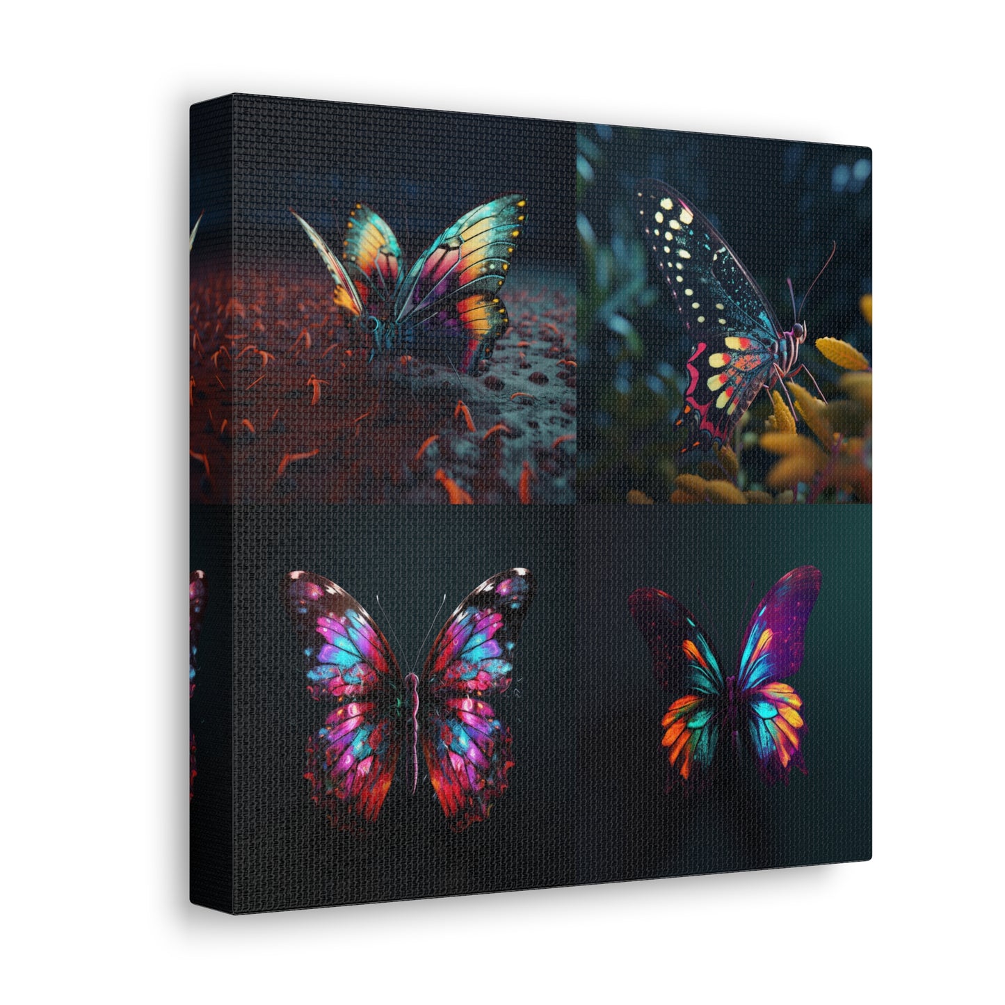 Canvas Gallery Wraps Hyper Colorful Butterfly Macro 5