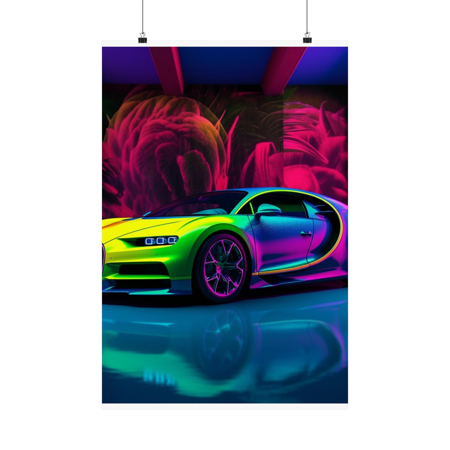 Premium Matte Vertical Posters Florescent Bugatti Flair 1