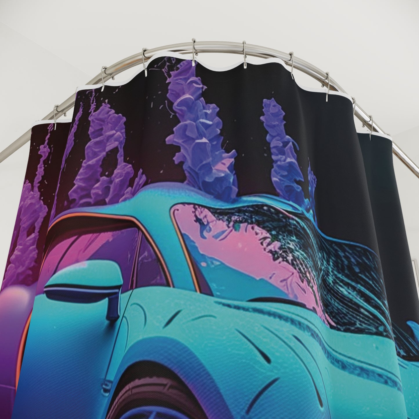Polyester Shower Curtain Bugatti Neon Chiron 2