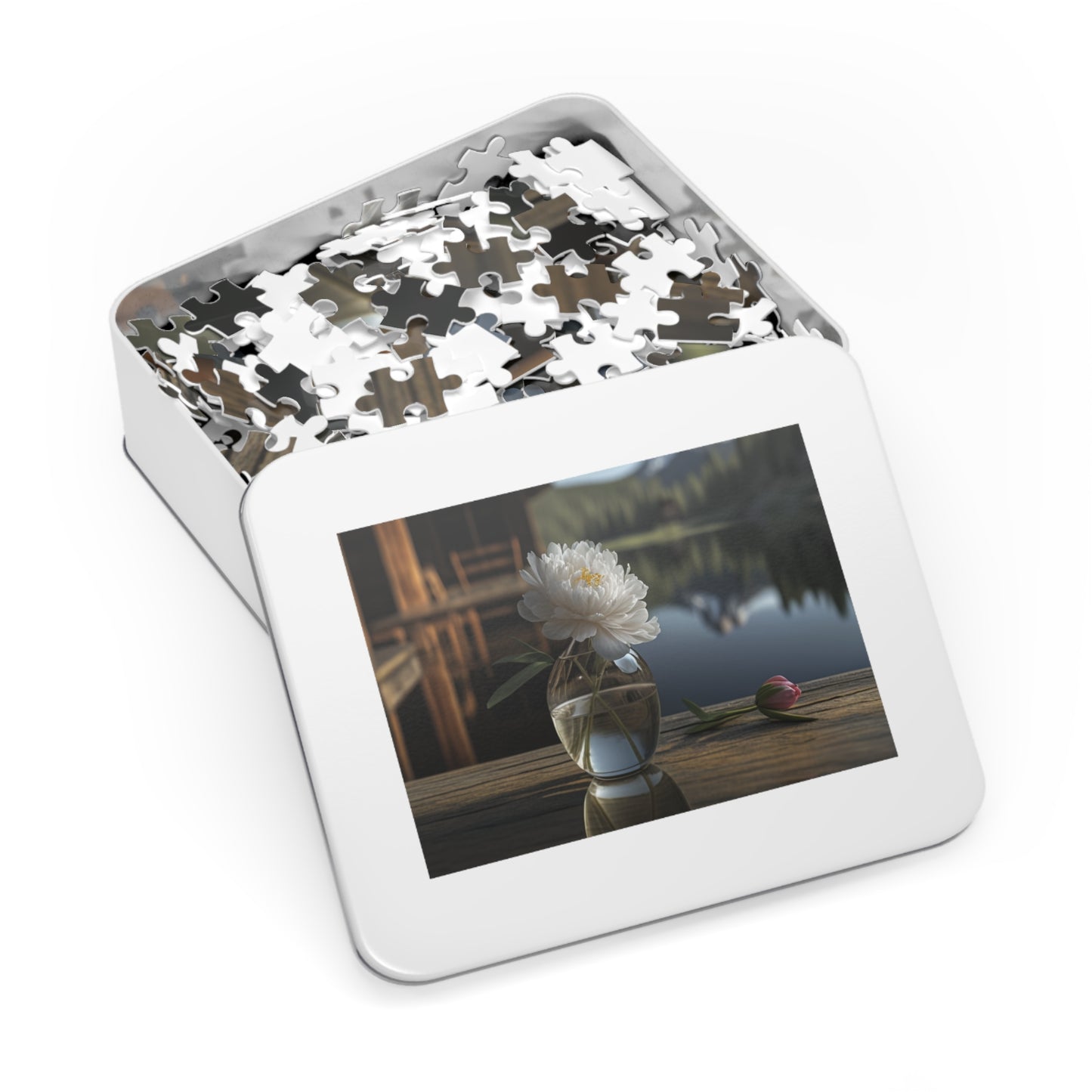 Jigsaw Puzzle (30, 110, 252, 500,1000-Piece) White Peony glass vase 4