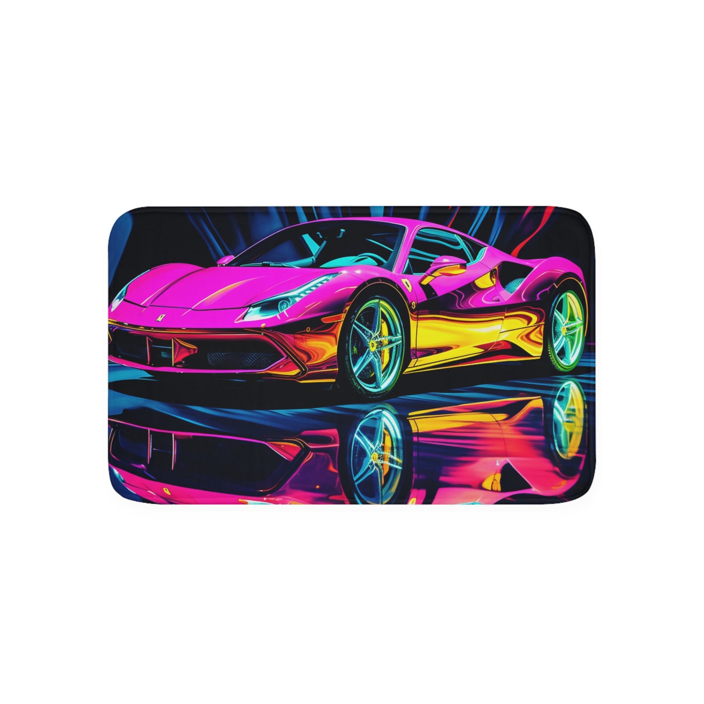 Memory Foam Bath Mat Pink Macro Ferrari 3