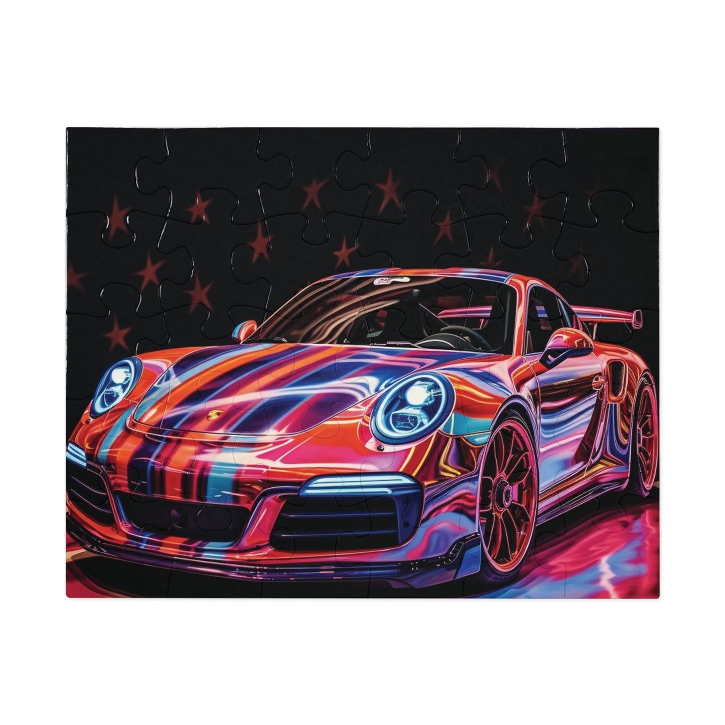 Jigsaw Puzzle (30, 110, 252, 500,1000-Piece) American Flag Colored Porsche 1