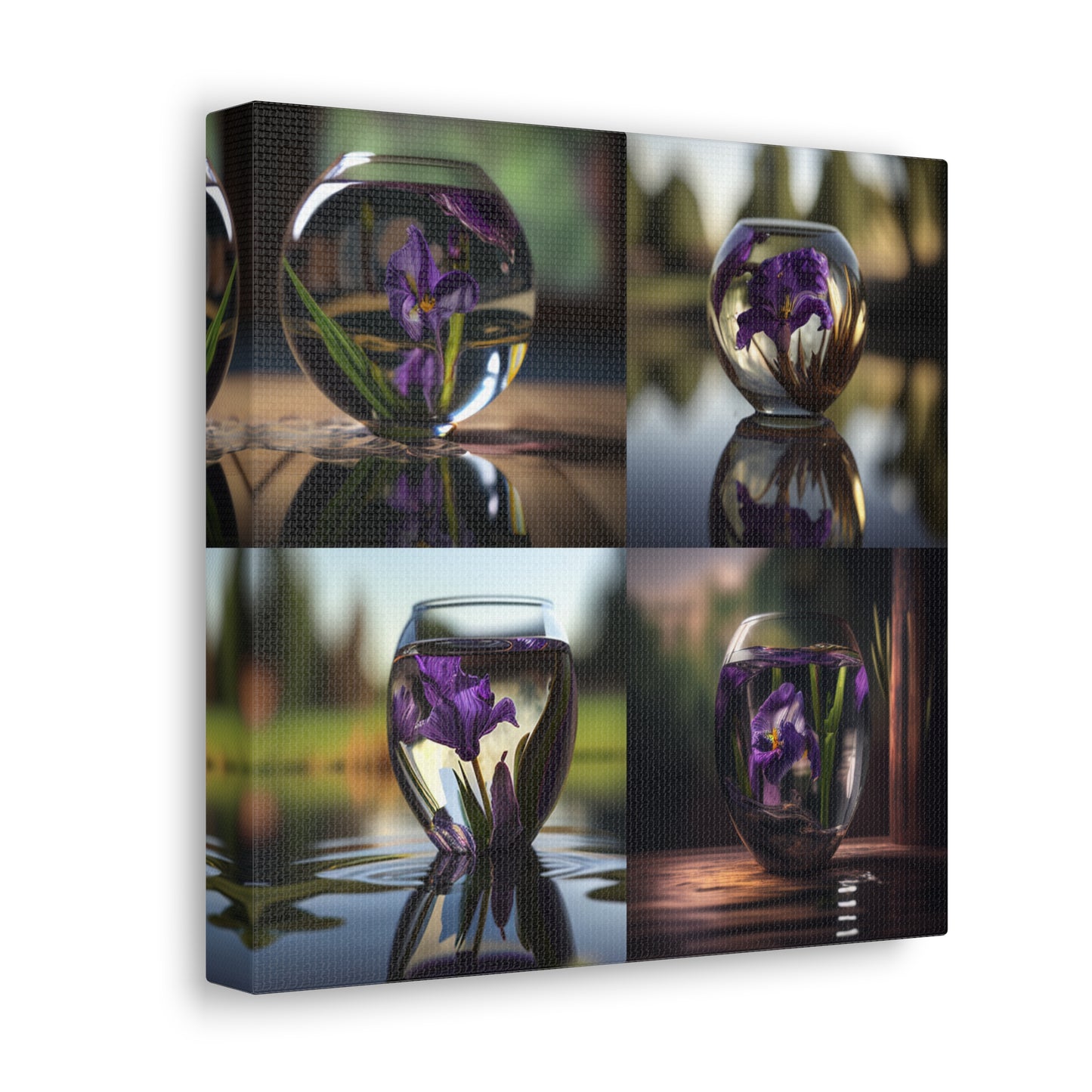 Canvas Gallery Wraps Purple Iris in a vase 5