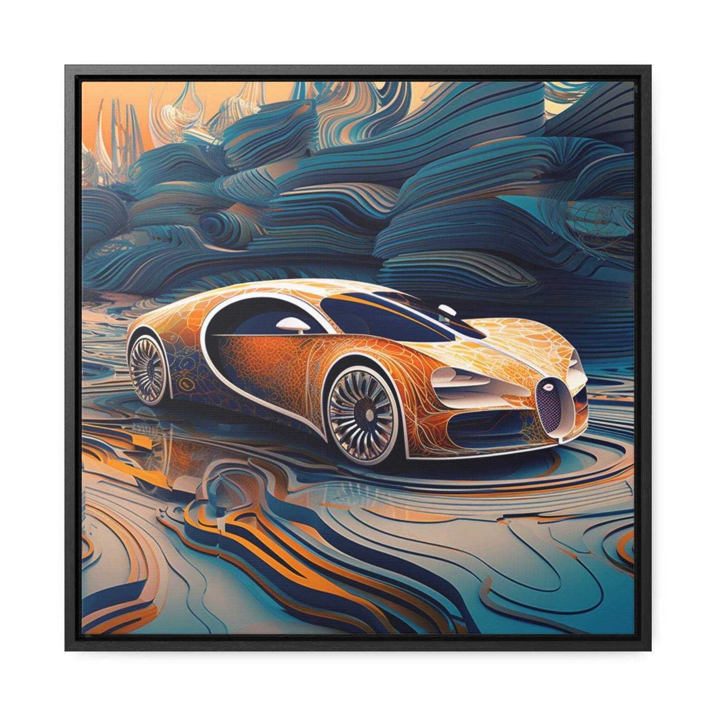 Gallery Canvas Wraps, Square Frame Bugatti Abstract Flair 1