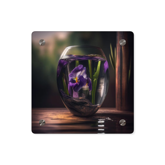 Acrylic Wall Art Panels Purple Iris in a vase 4