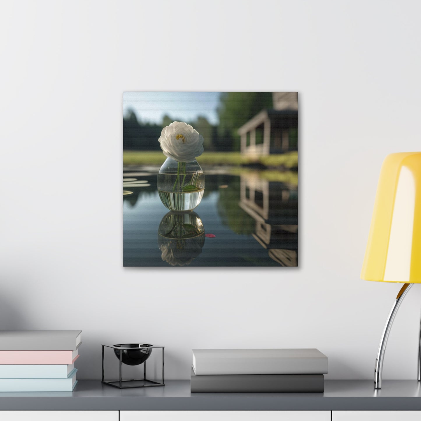 Canvas Gallery Wraps White Peony glass vase 1