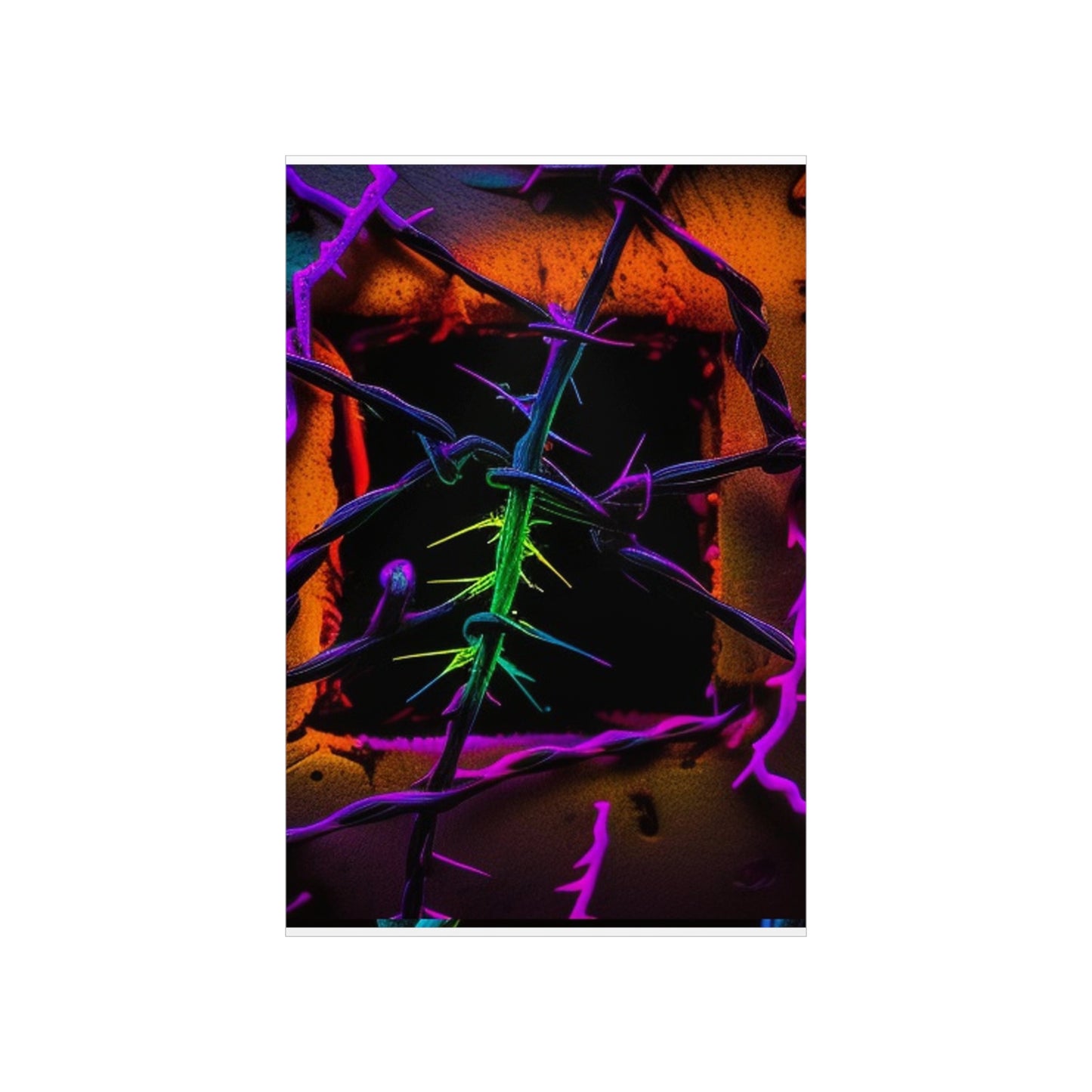 Premium Matte Vertical Posters Macro Neon Barbs 1