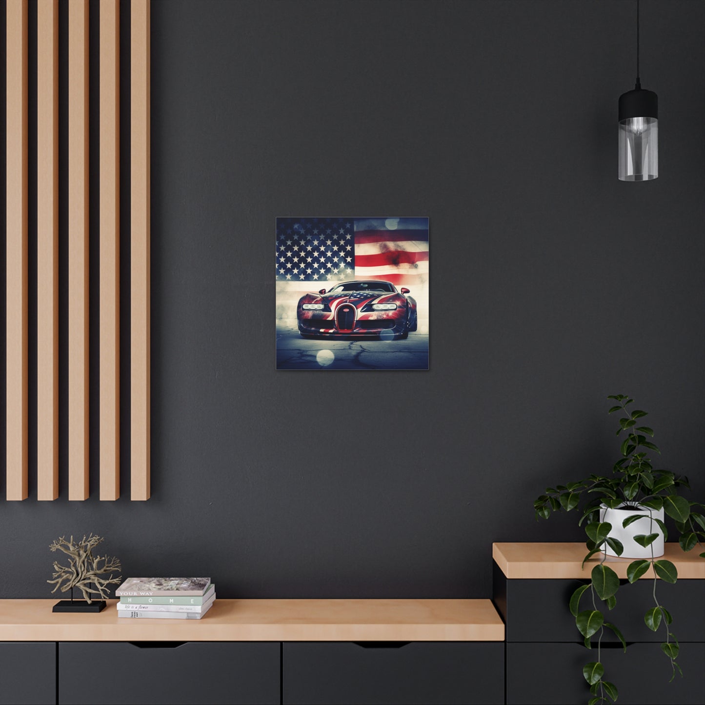 Canvas Gallery Wraps Abstract American Flag Background Bugatti 1