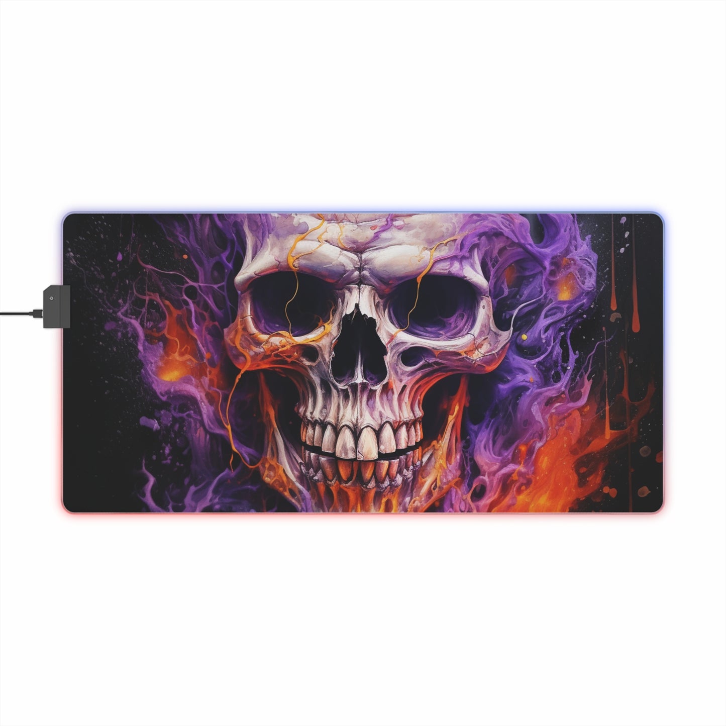 LED Gaming Mouse Pad Skull Flames 2