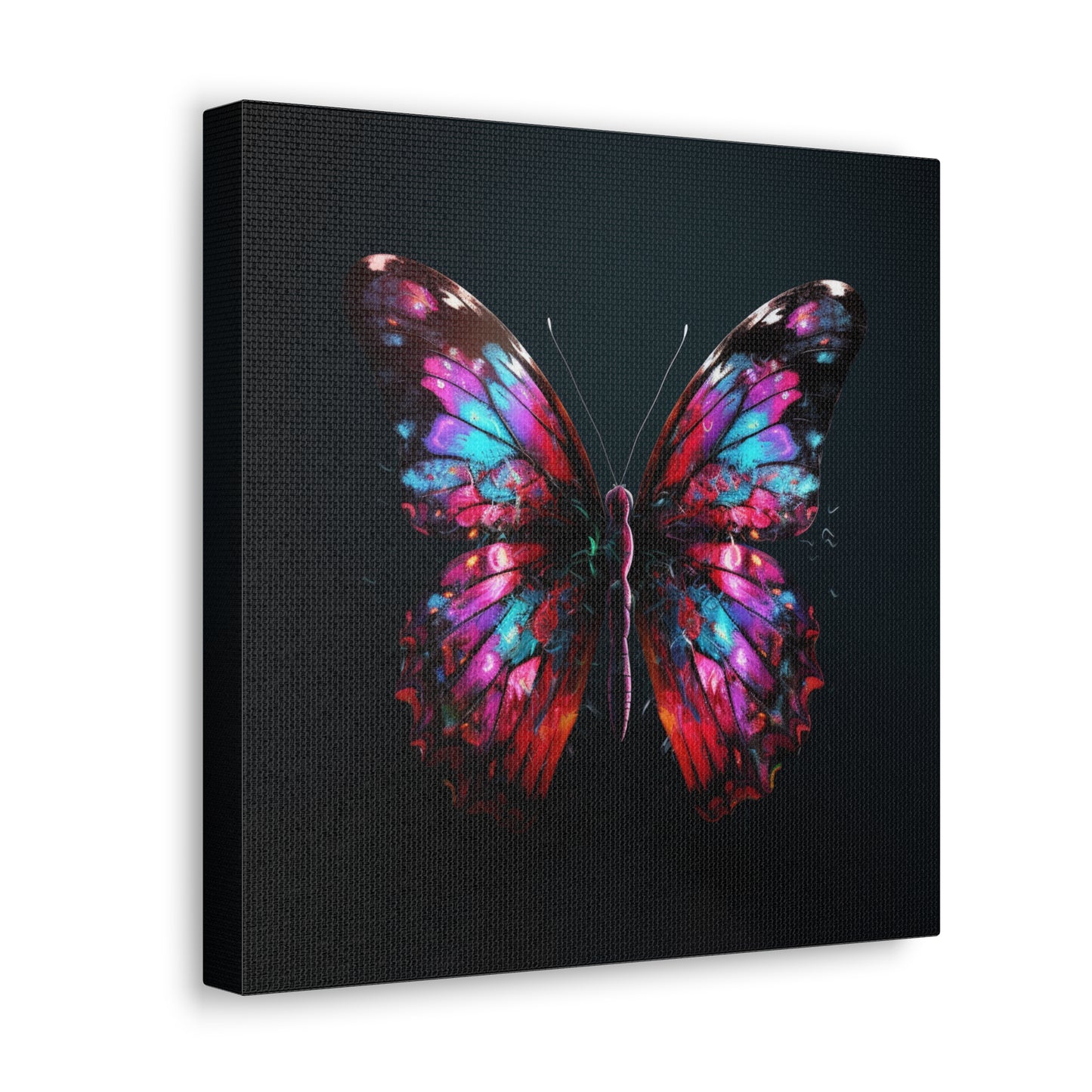 Canvas Gallery Wraps Hyper Colorful Butterfly Macro 3