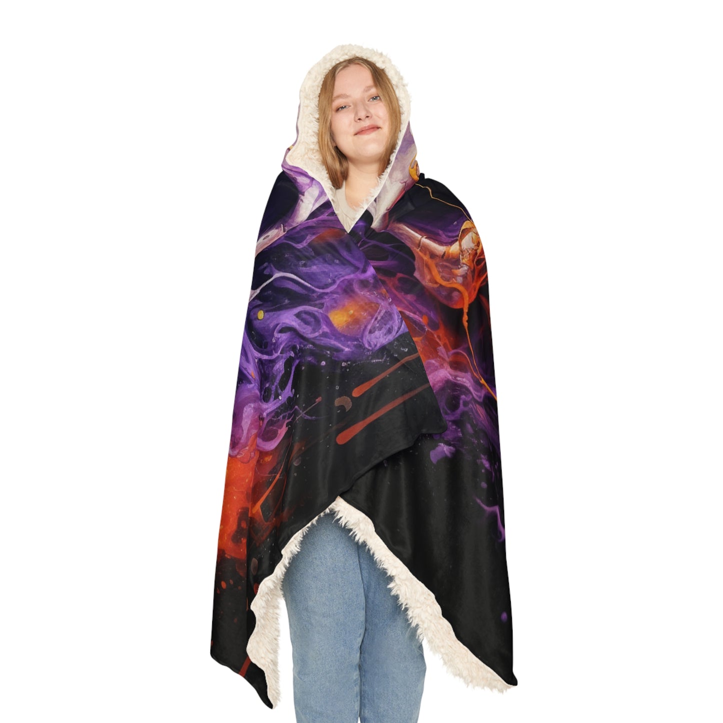 Snuggle Hooded Blanket Skull Flames 2