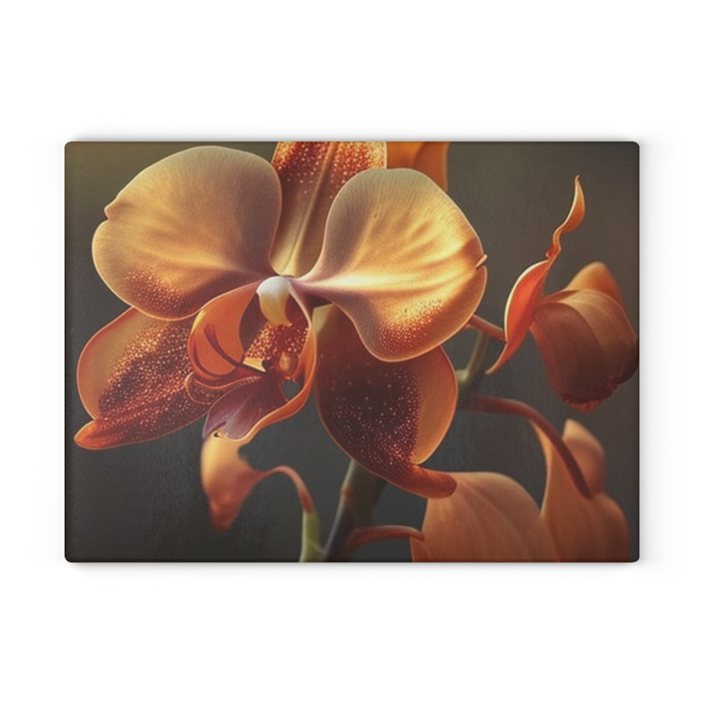 Glass Cutting Board Orange Orchid 1