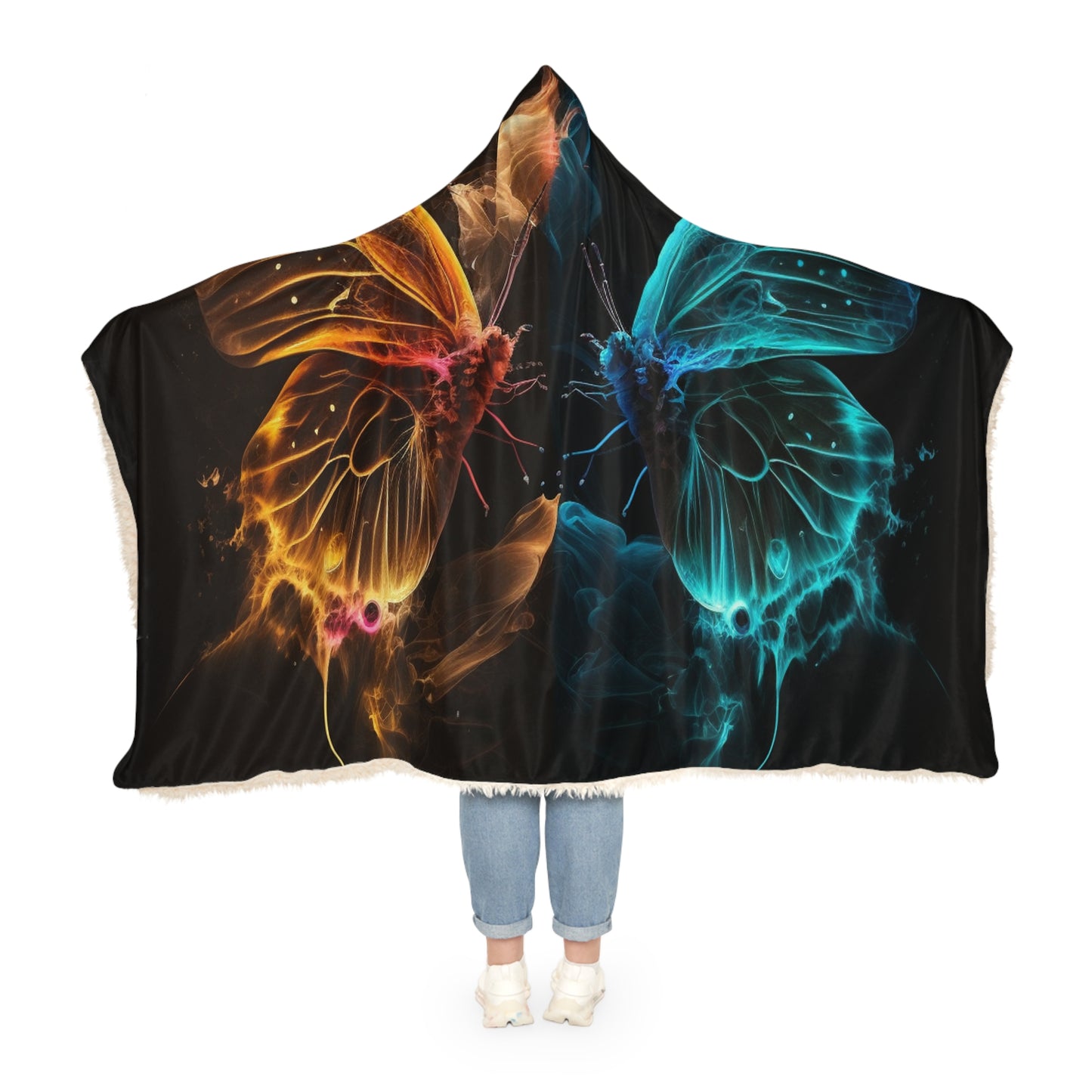 Snuggle Hooded Blanket Kiss Neon Butterfly 9