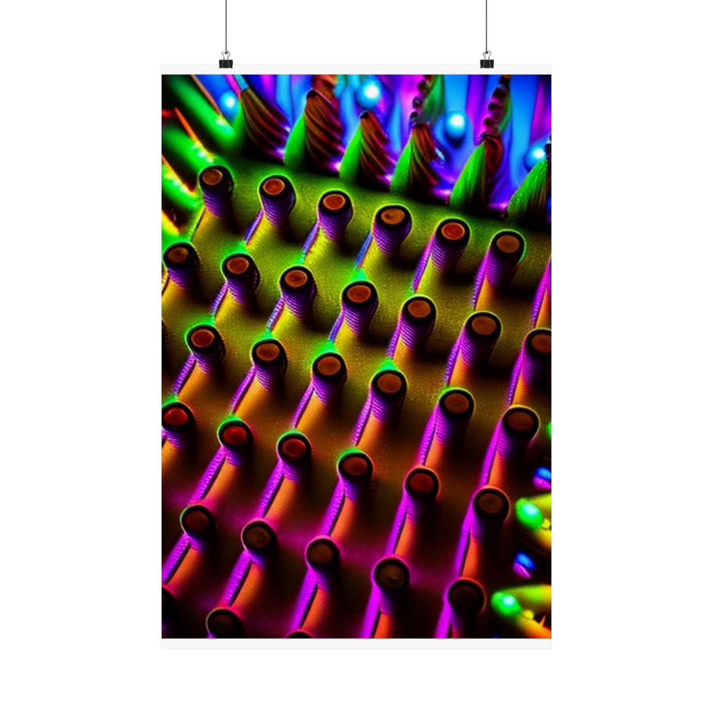 posters Macro Cactus neon square 1