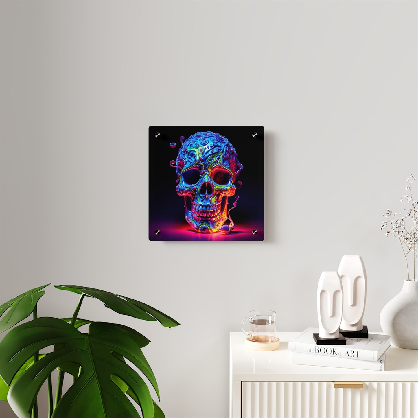 Acrylic Wall Art Panels Macro Skull Color 3