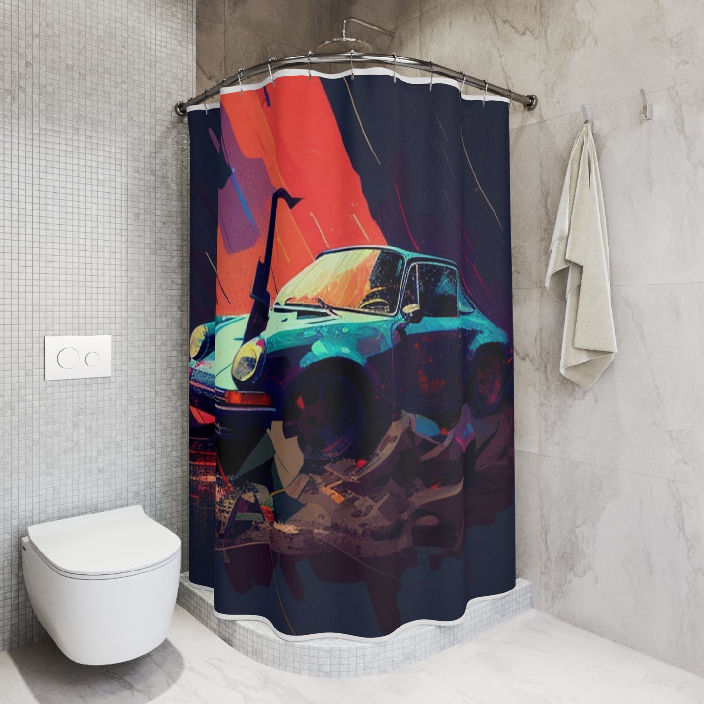 Polyester Shower Curtain Porsche Abstract 2