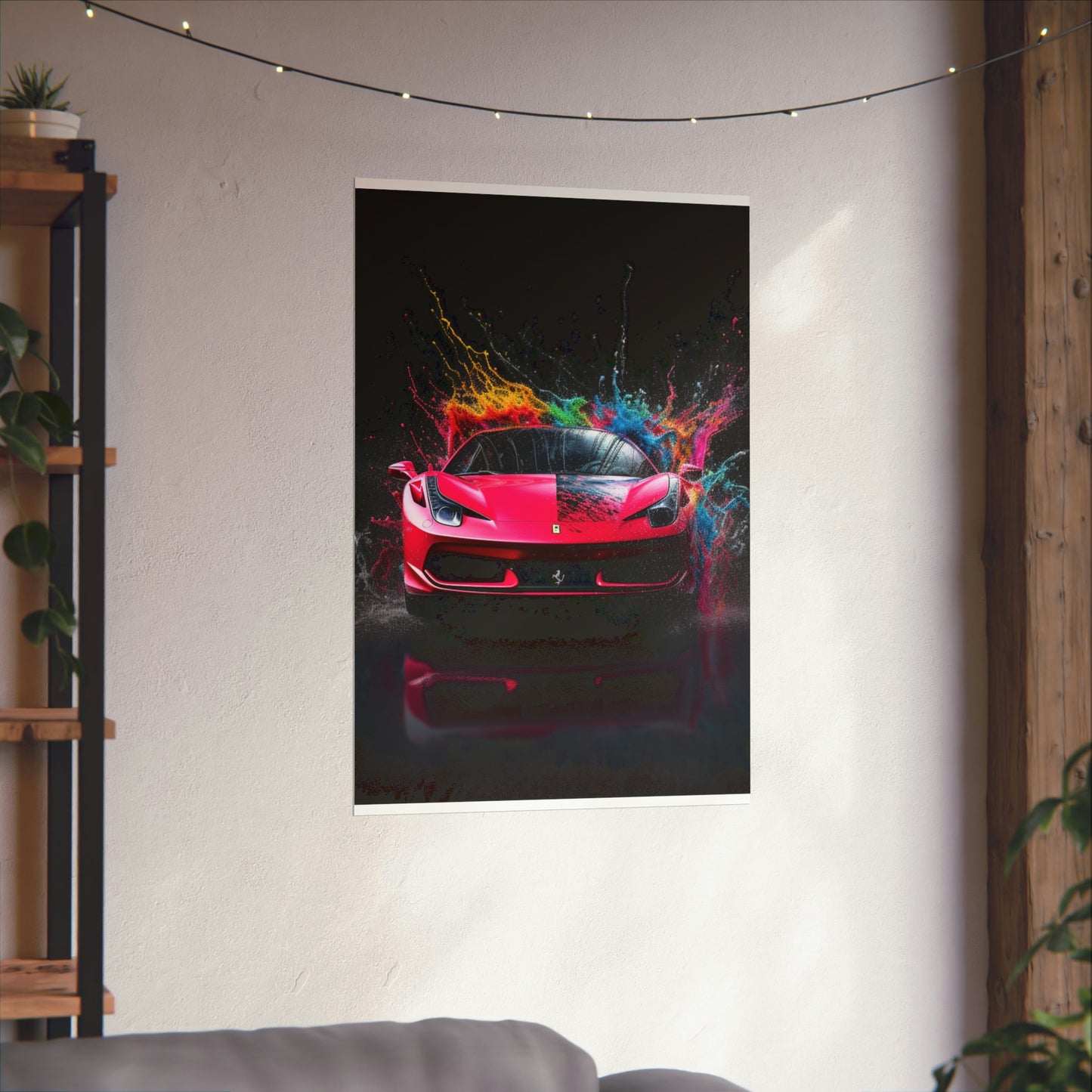 Premium Matte Vertical Posters Ferrari Water Splash 2