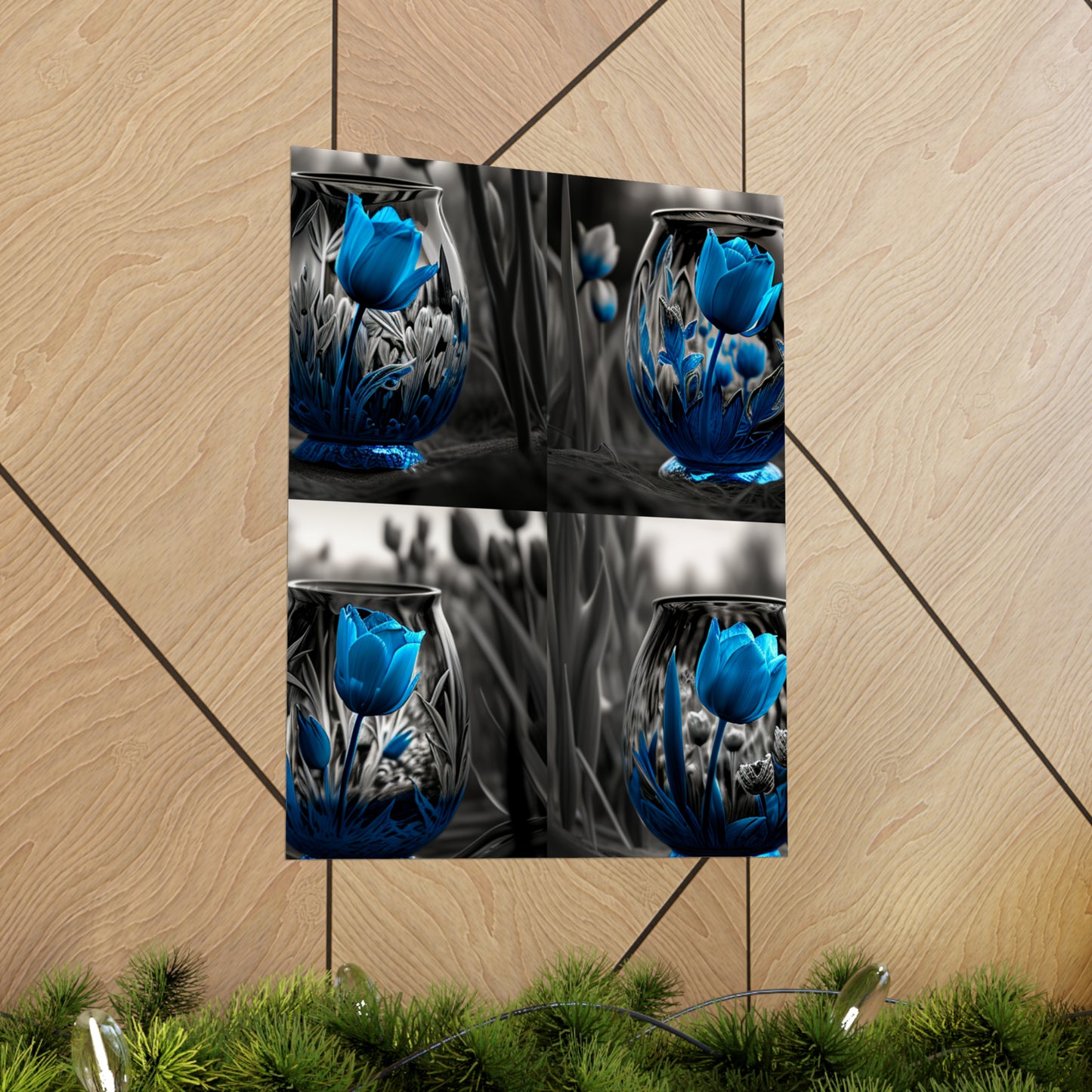 Premium Matte Vertical Posters Tulip Blue 5