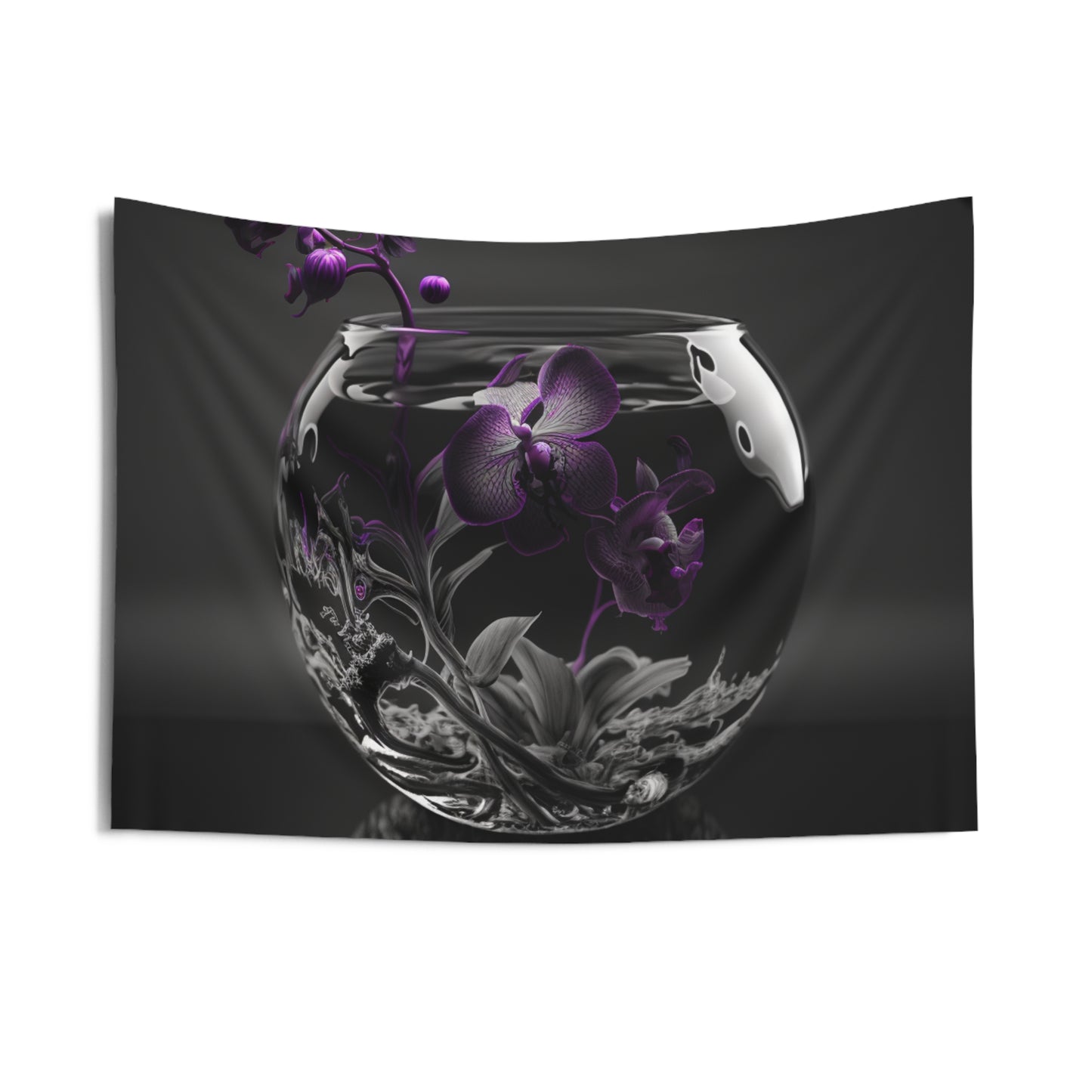 Indoor Wall Tapestries Purple Orchid Glass vase 3