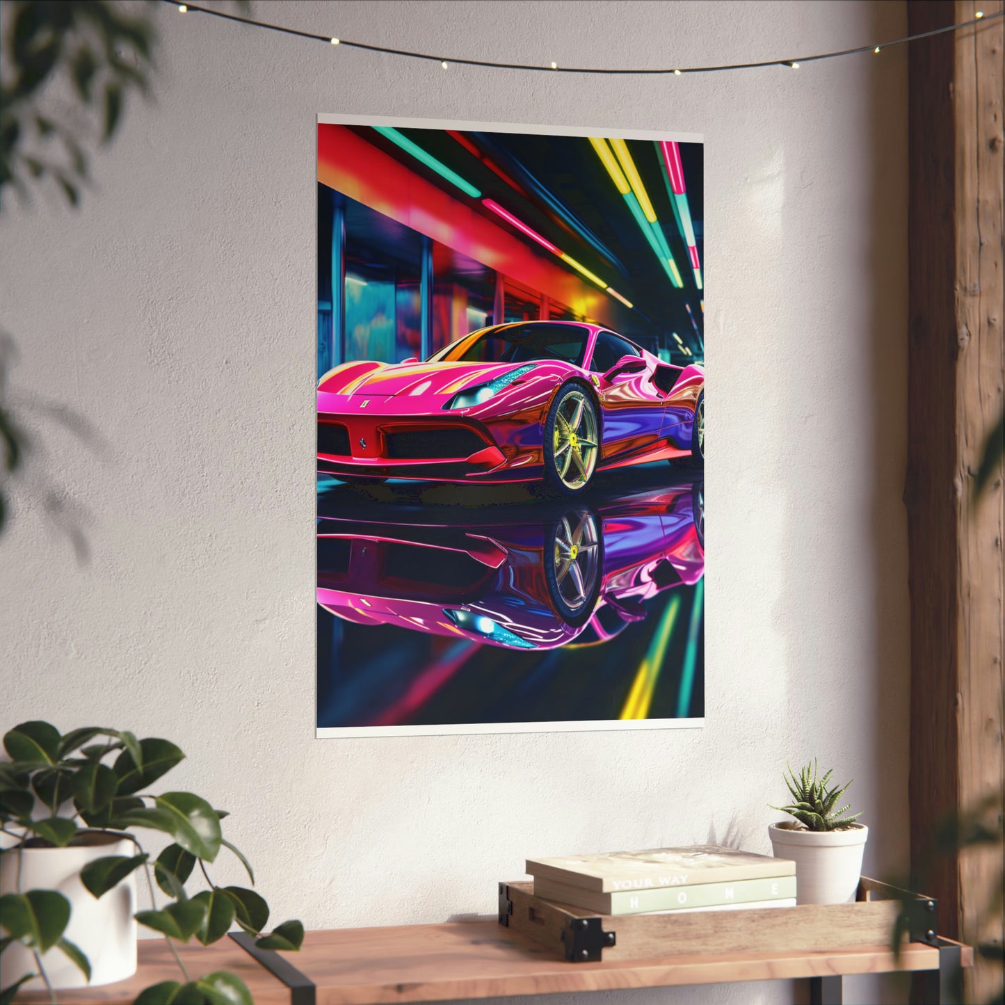 Premium Matte Vertical Posters Pink Macro Ferrari 4