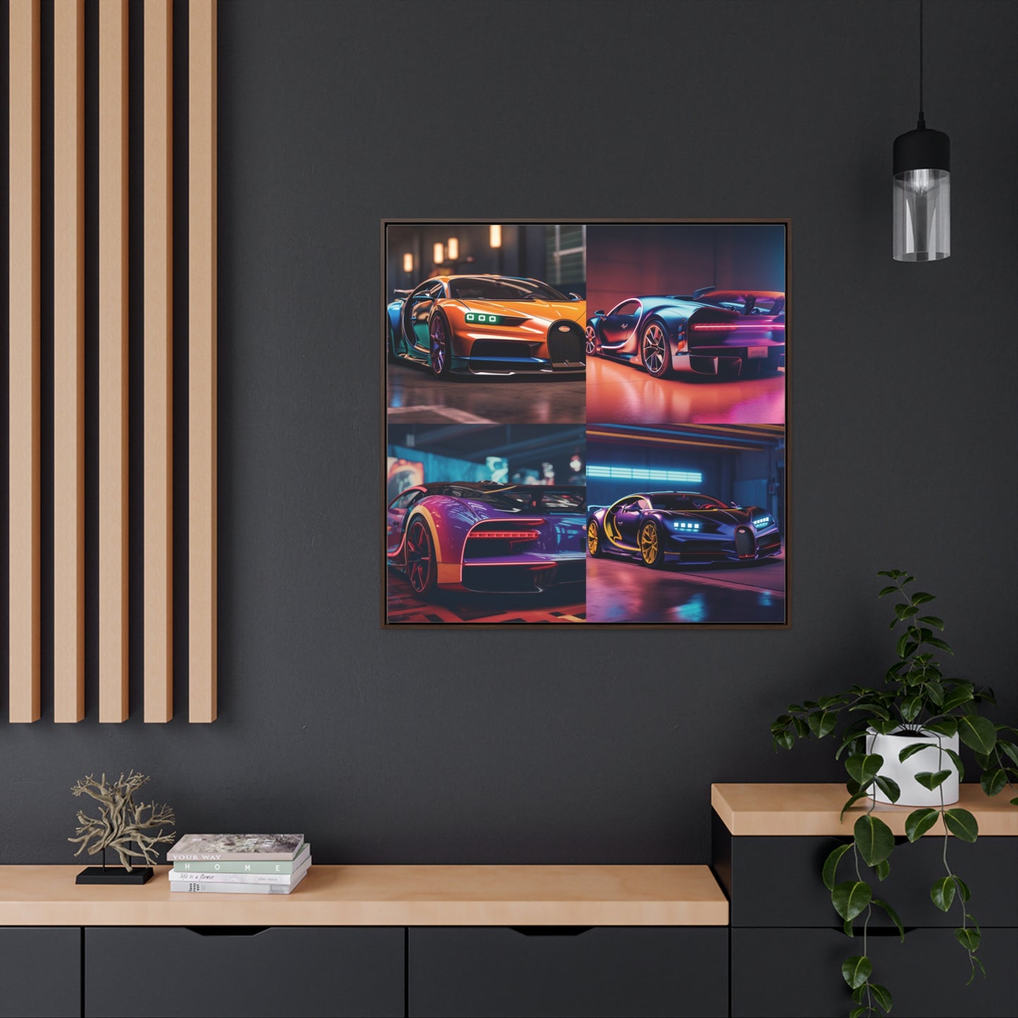 Gallery Canvas Wraps, Square Frame Hyper Bugatti Neon Chiron 5