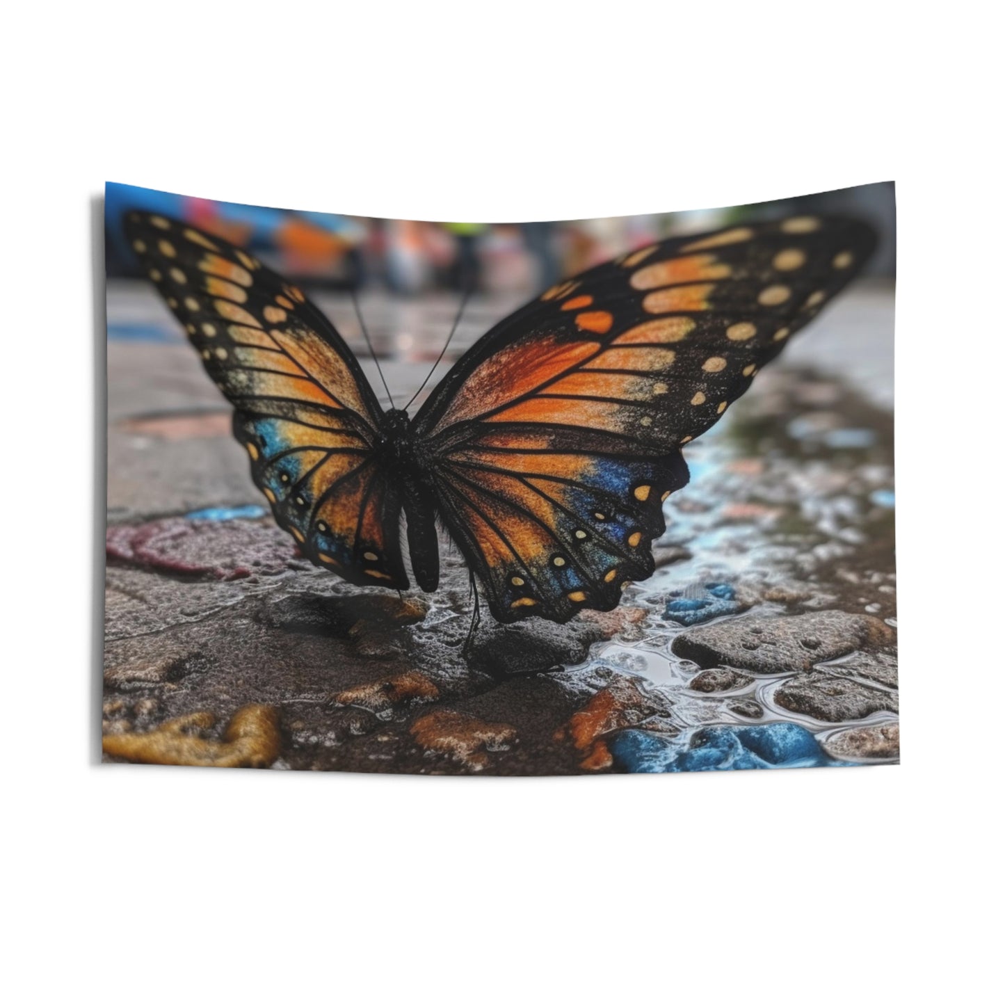 Indoor Wall Tapestries Water Butterfly Street 4