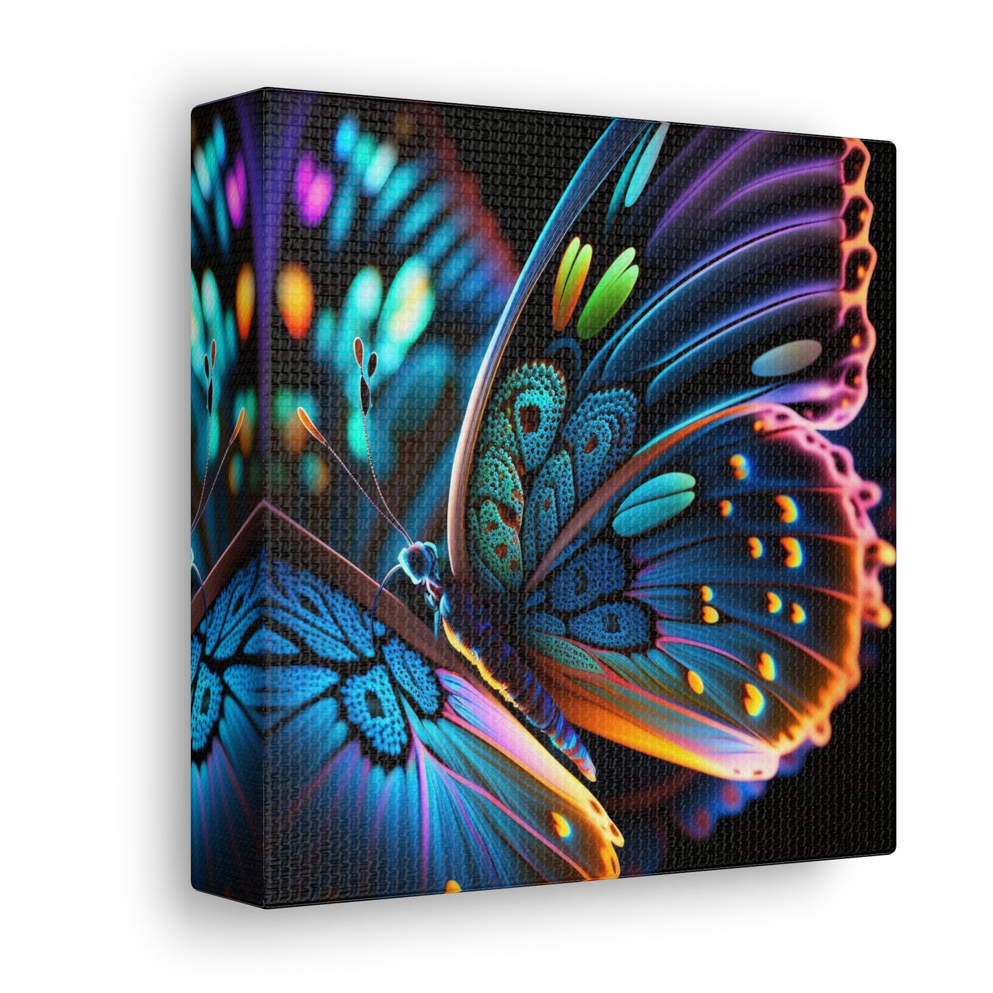 Canvas Gallery Wraps Neon Butterfly Macro 2