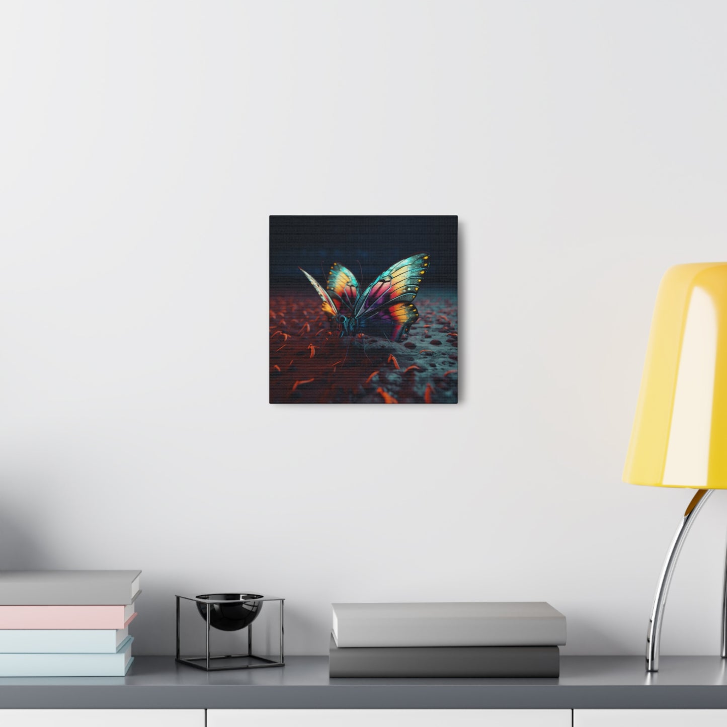 Canvas Gallery Wraps Hyper Colorful Butterfly Macro 1