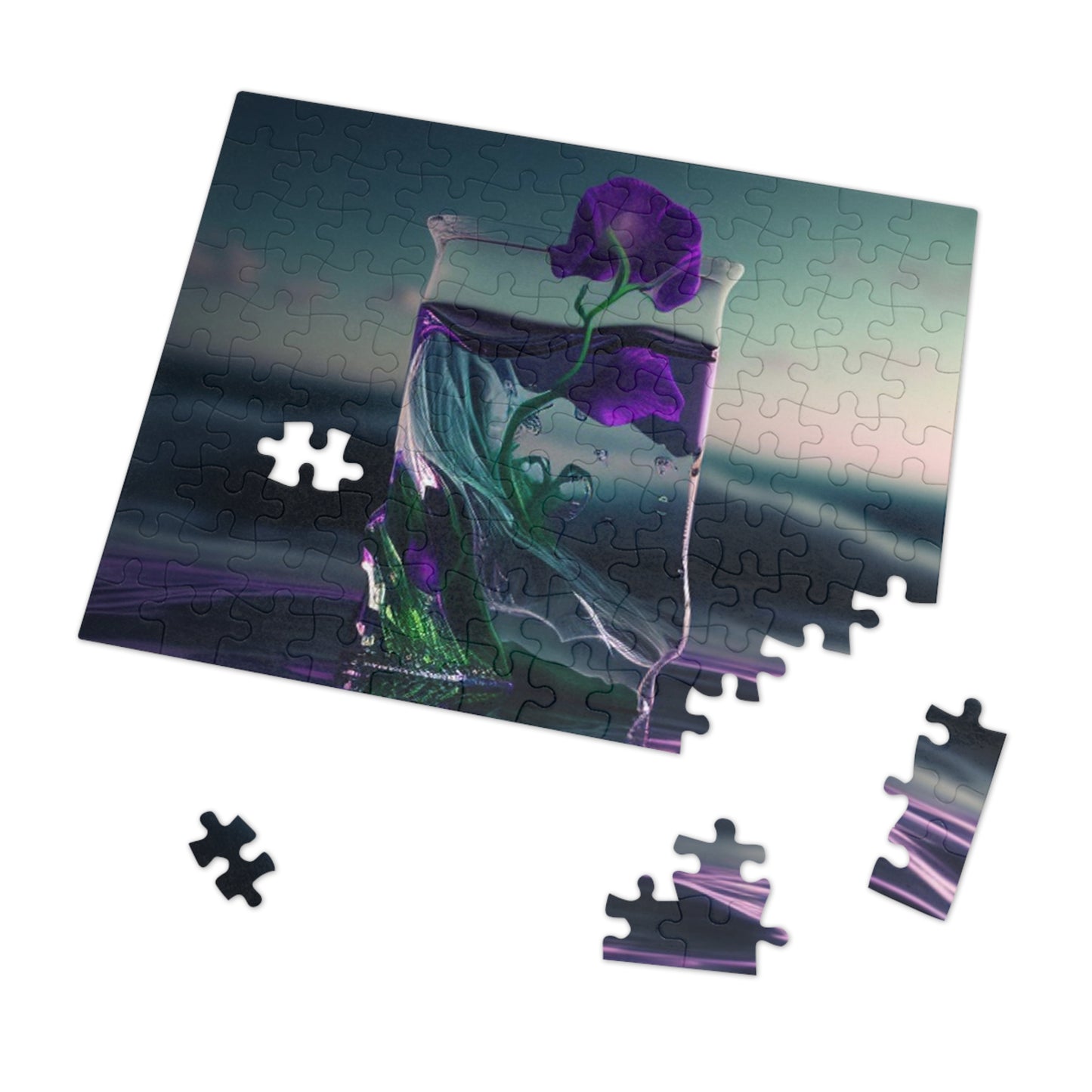 Jigsaw Puzzle (30, 110, 252, 500,1000-Piece) Purple Sweet pea in a vase 3