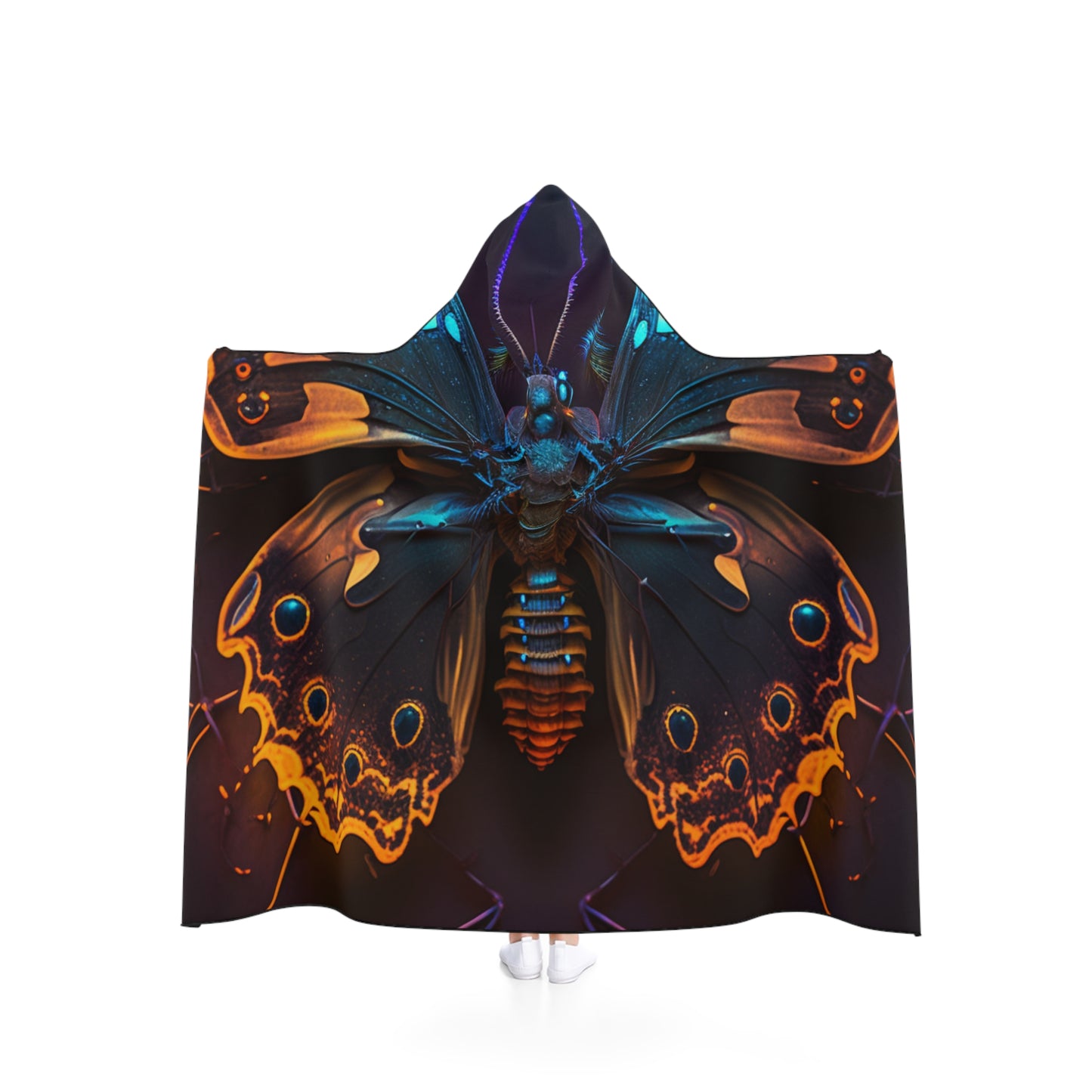 Hooded Blanket Neon Hue Butterfly 2