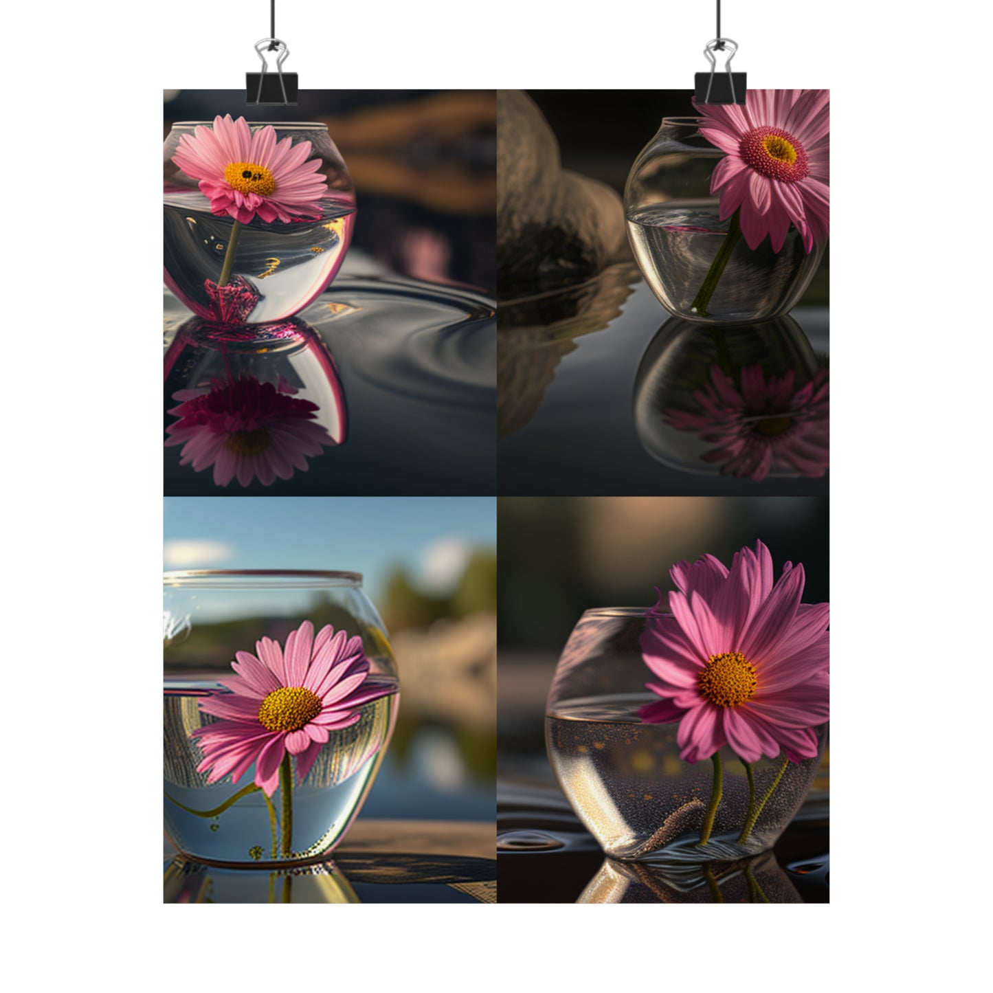 Premium Matte Vertical Posters Pink Daisy 5