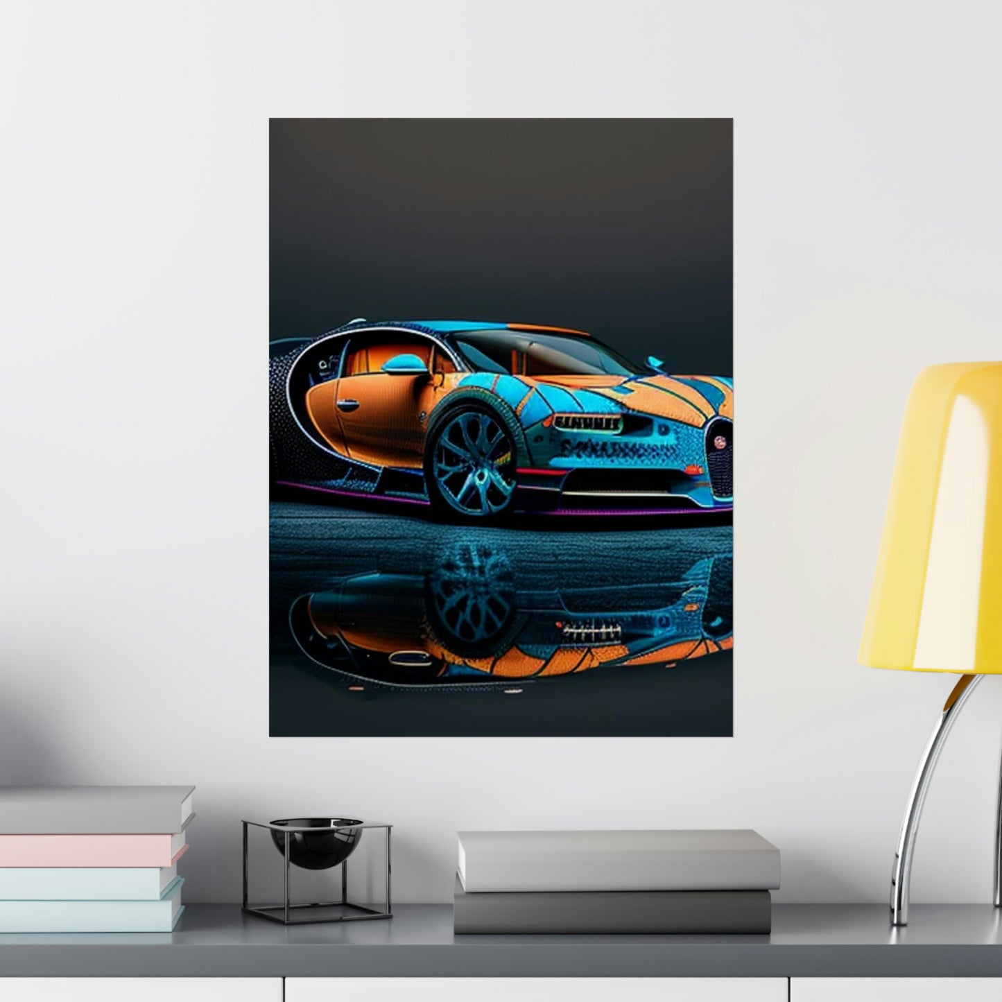 Premium Matte Vertical Posters Bugatti Blue 1