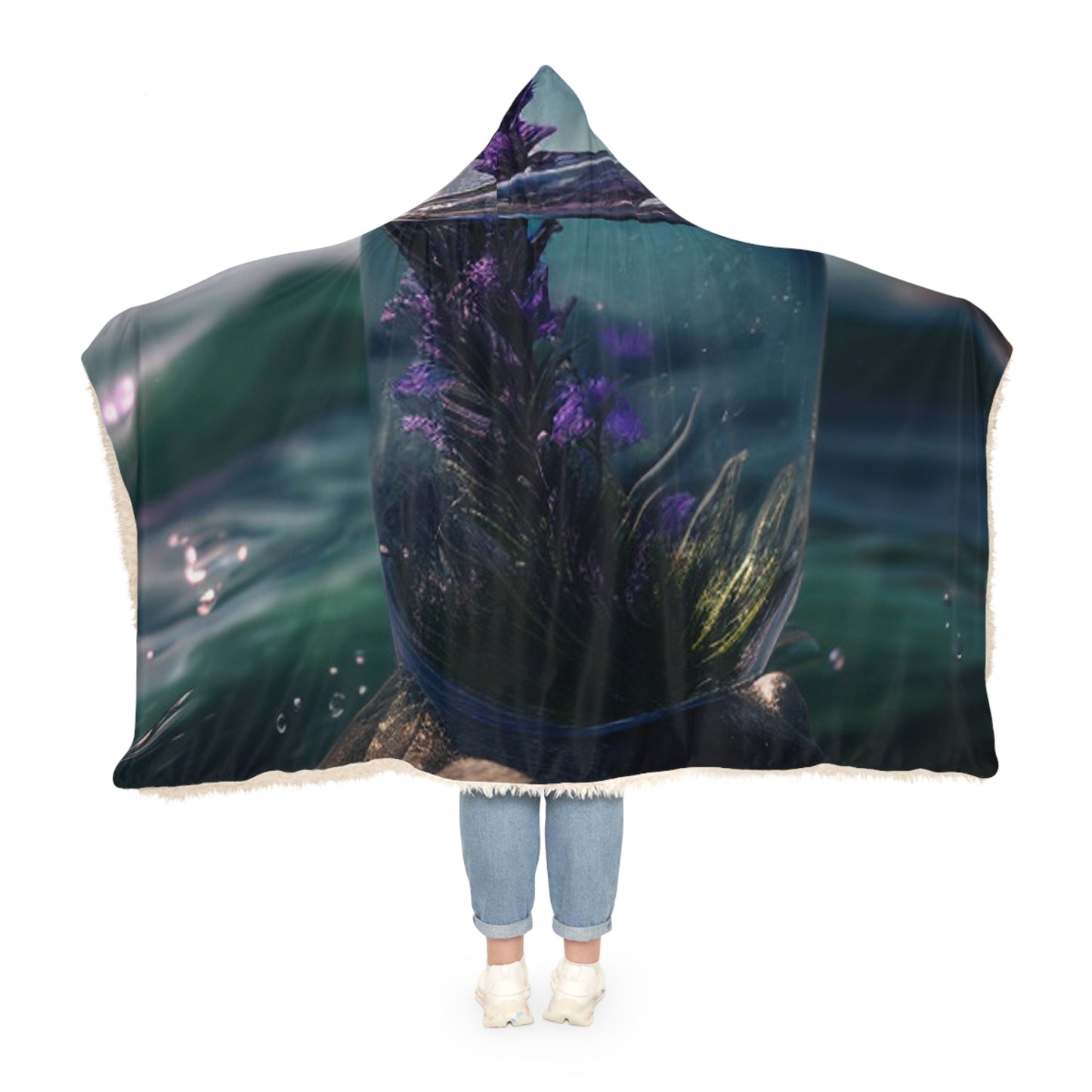 Snuggle Hooded Blanket Lavender in a vase 2