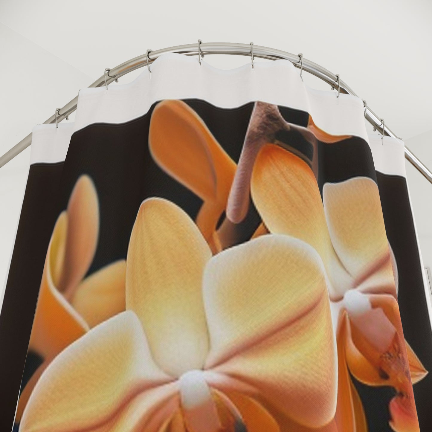 Polyester Shower Curtain orchid pedals 1