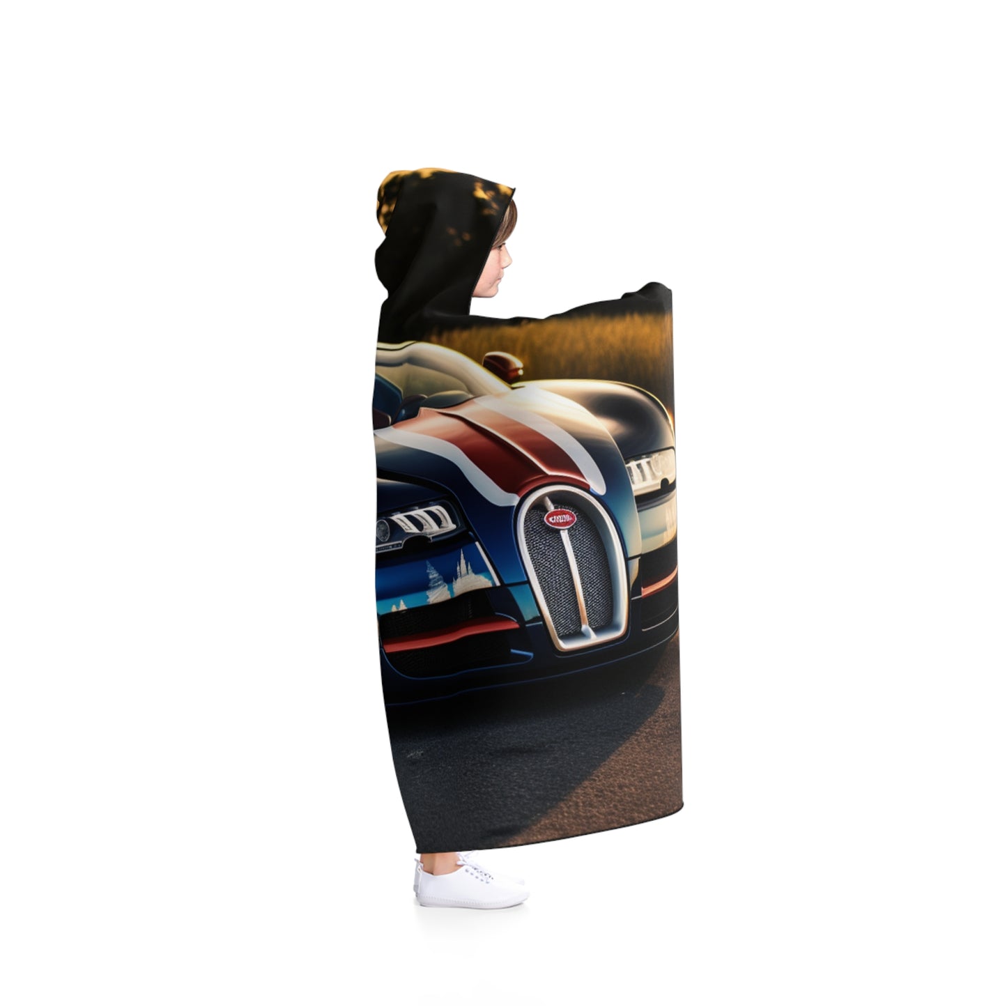 Hooded Blanket Bugatti Flag American 3