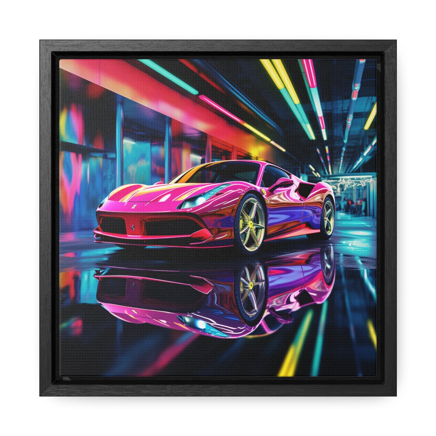 Gallery Canvas Wraps, Square Frame Pink Macro Ferrari 4