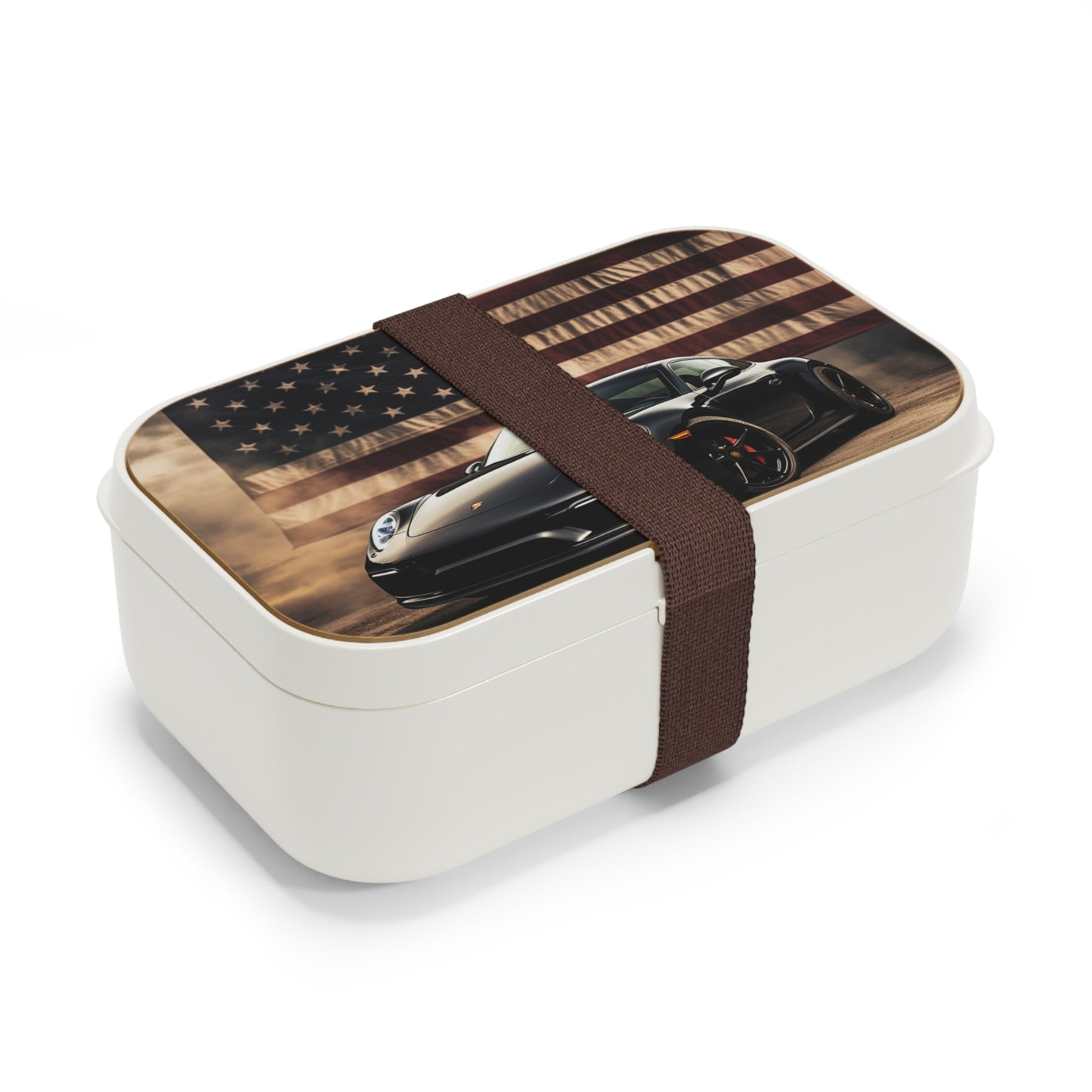 Bento Lunch Box American Flag Background Porsche 4