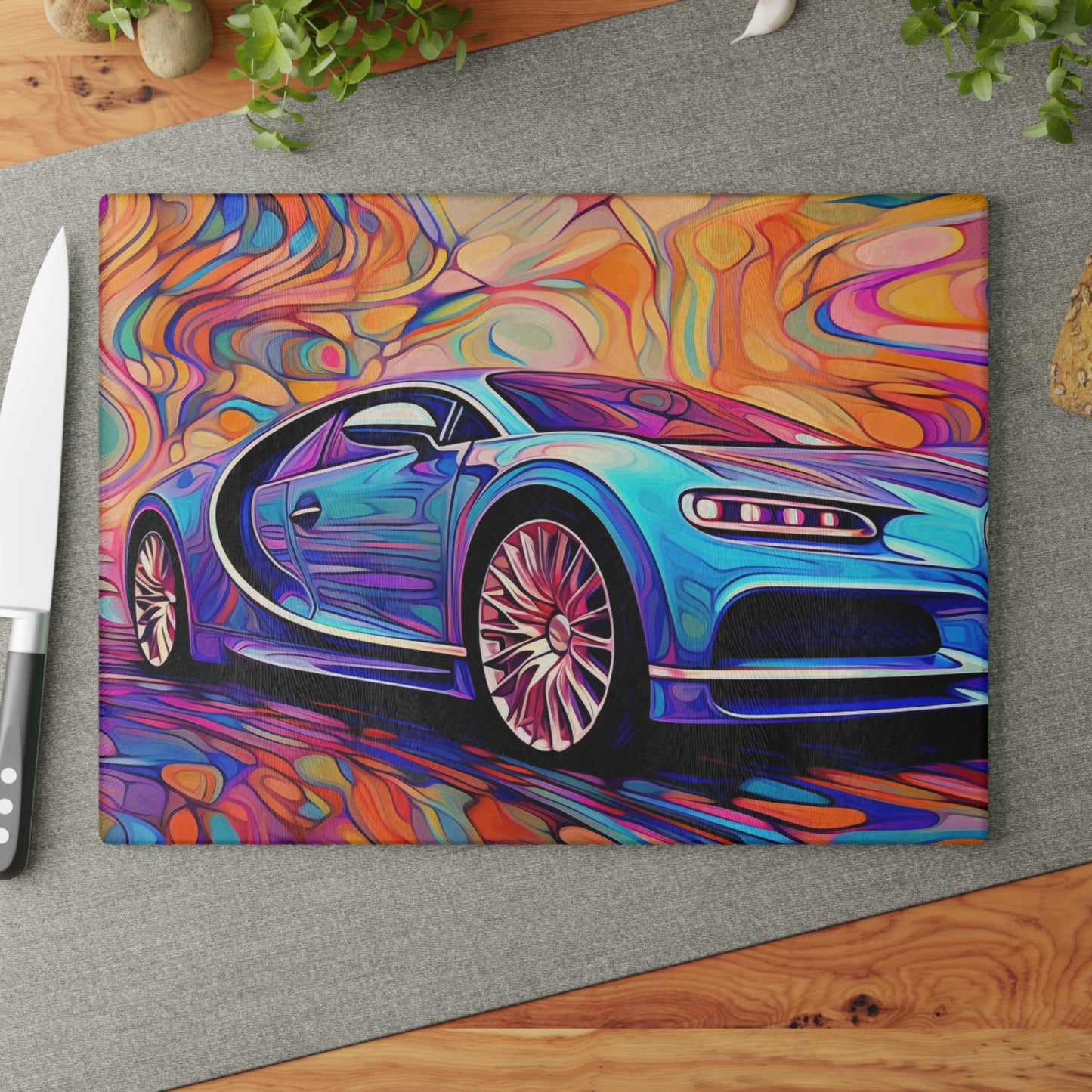 Glass Cutting Board Bugatti Abstract Concept 3