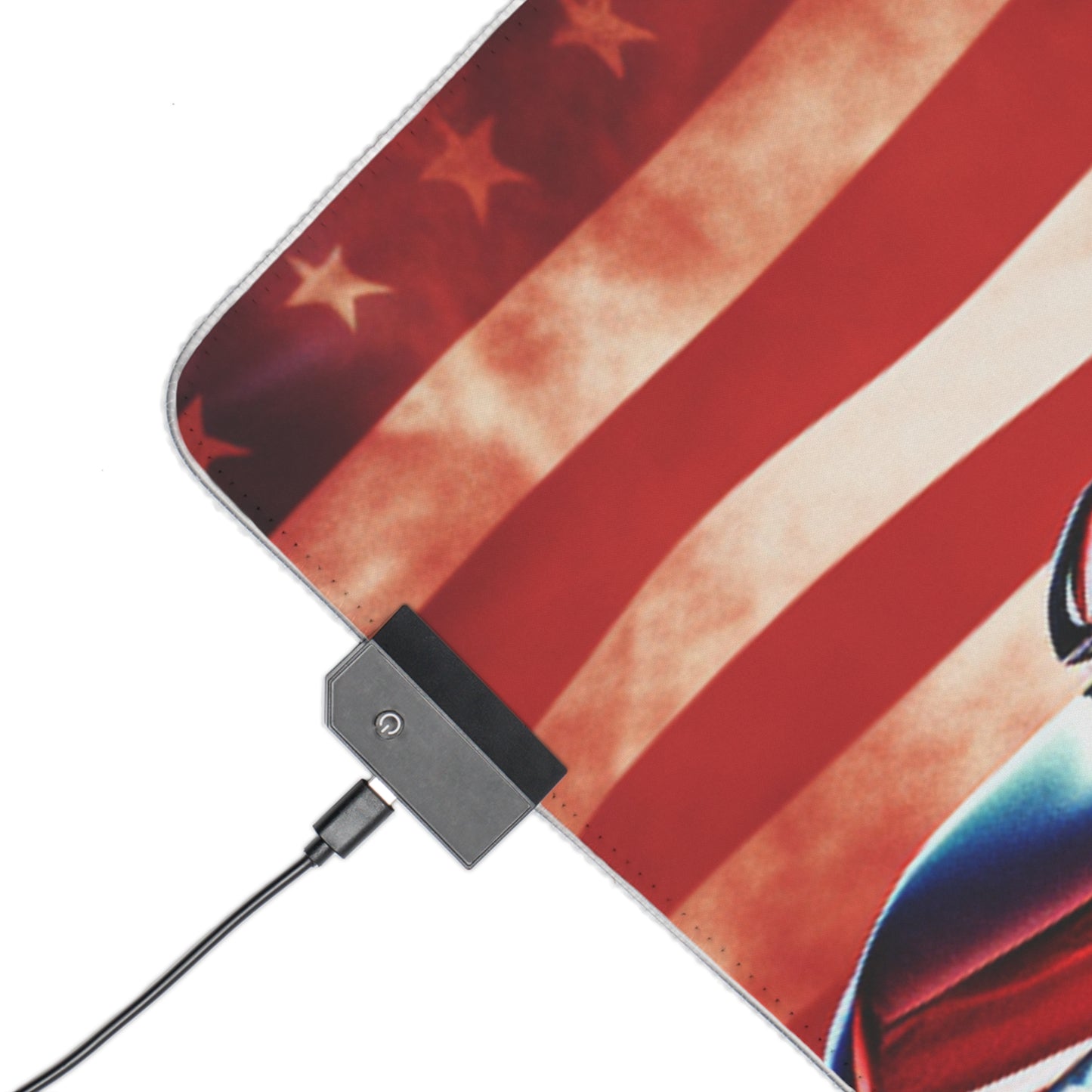 LED Gaming Mouse Pad Abstract American Flag Background Bugatti 3