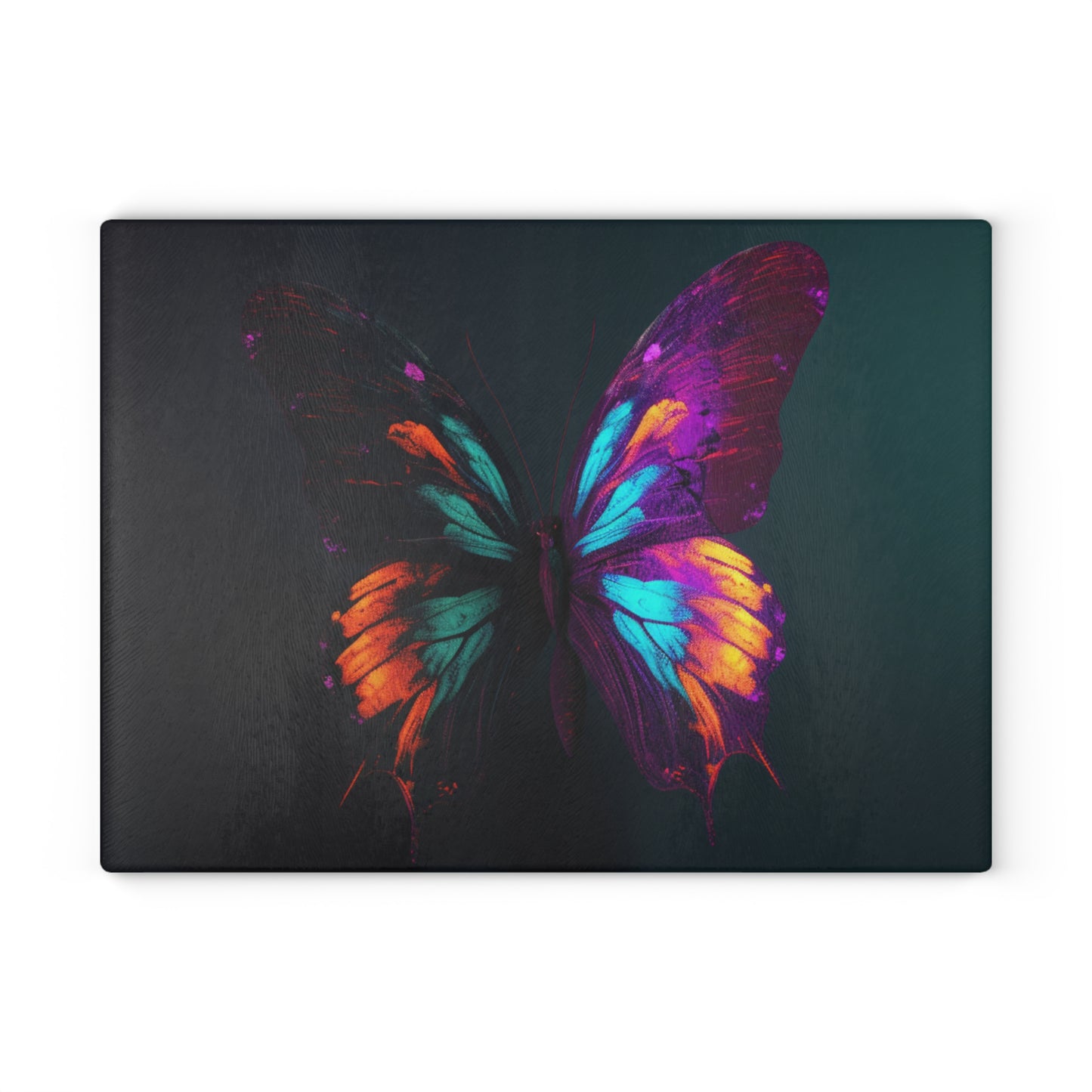 Glass Cutting Board Hyper Colorful Butterfly Purple 2