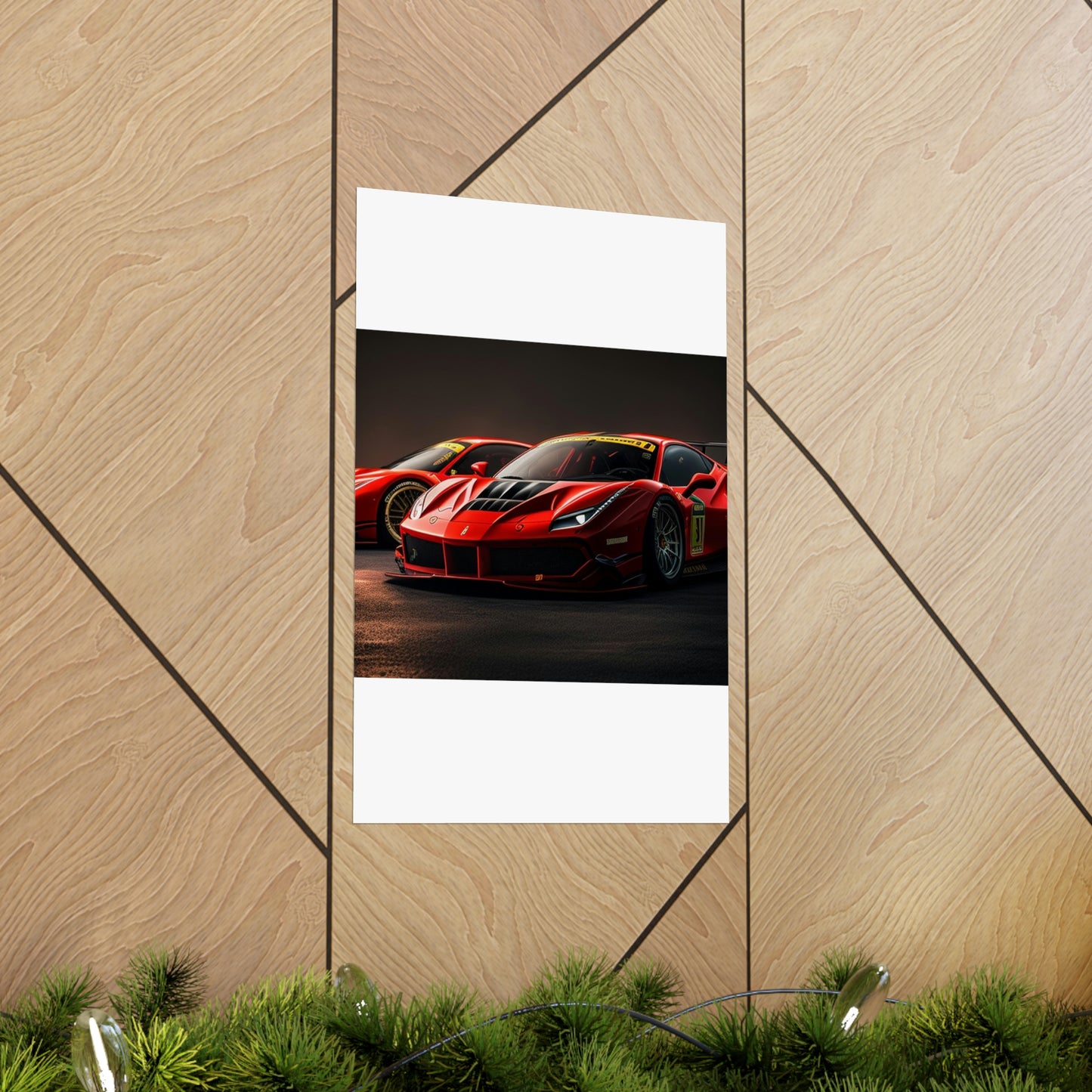 Premium Matte Vertical Posters Ferrari Red 4