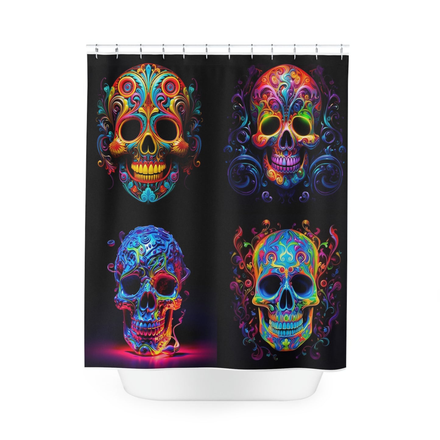 Polyester Shower Curtain Macro Skull Color 5