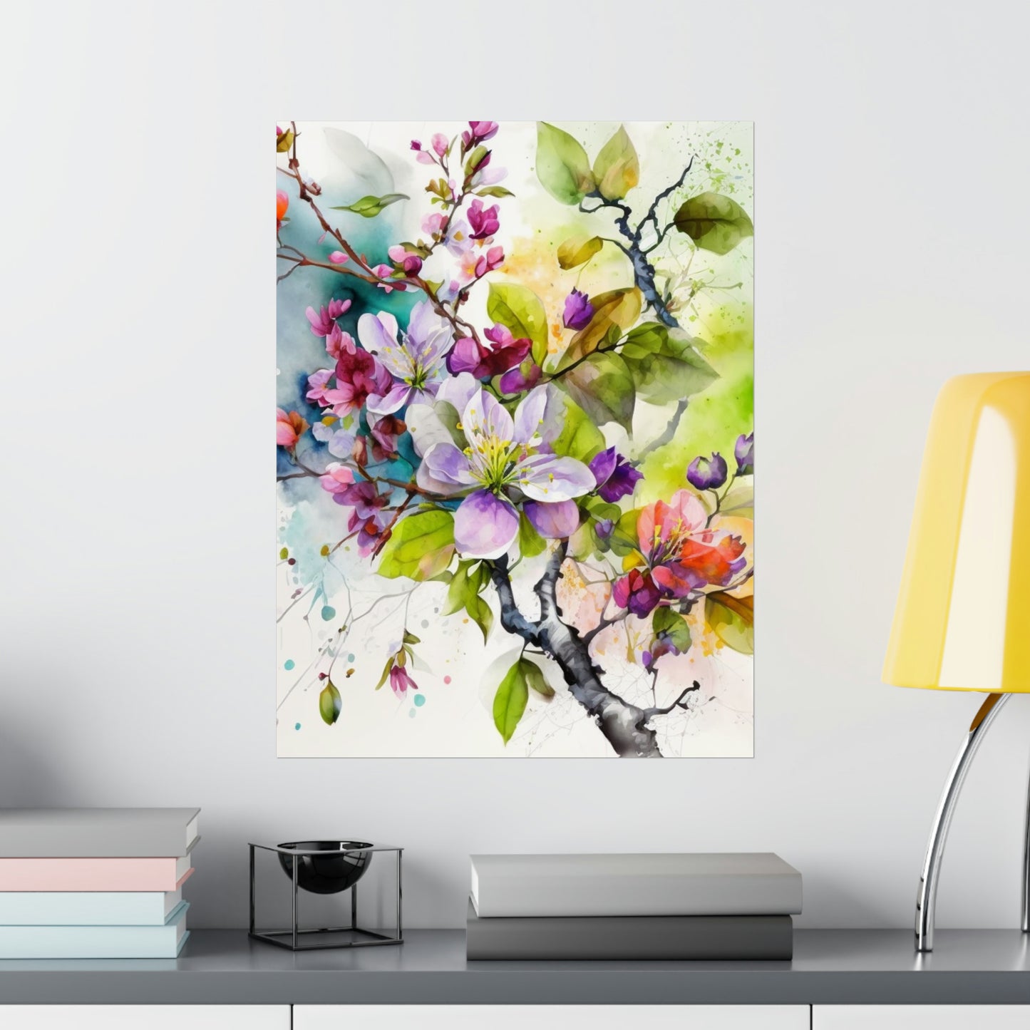 Premium Matte Vertical Posters Mother Nature Bright Spring Colors Realistic Watercolor 4