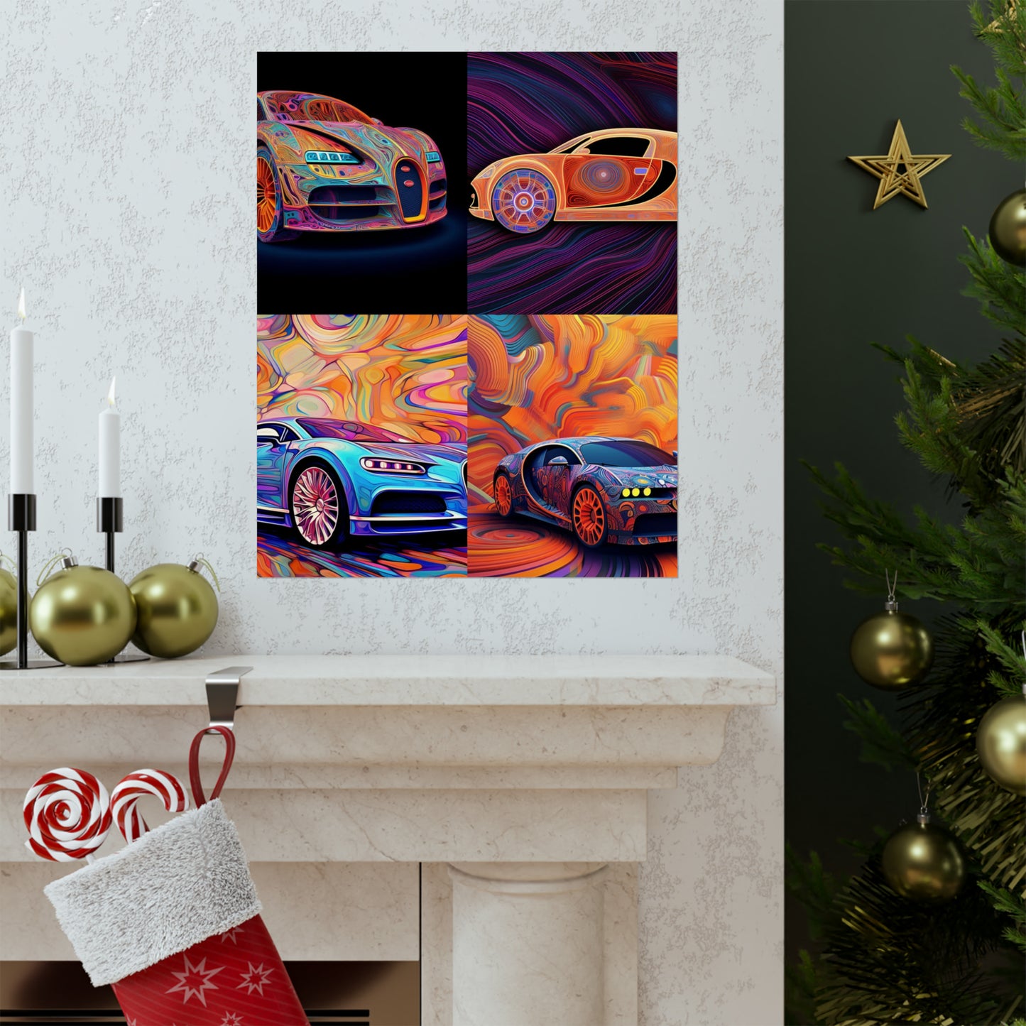 Premium Matte Vertical Posters Bugatti Abstract Concept 5