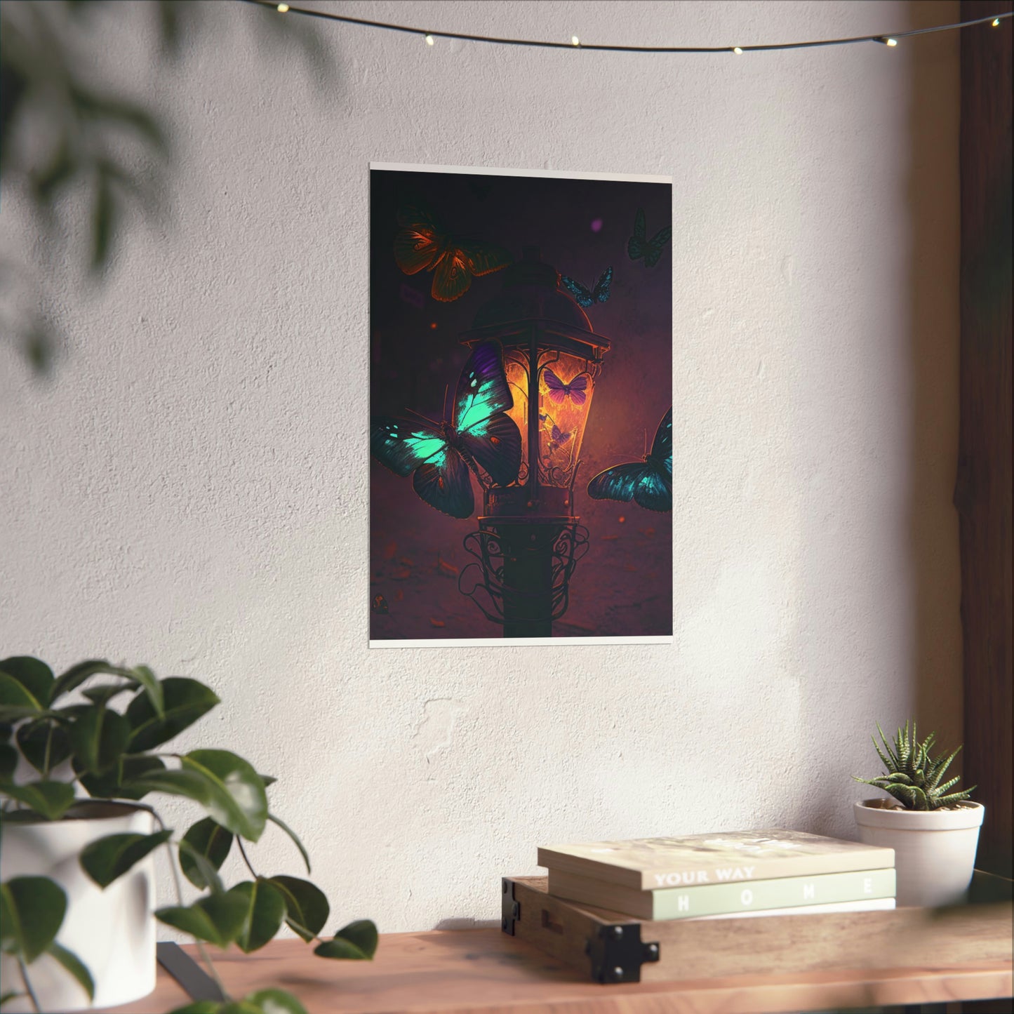 Premium Matte Vertical Posters Street Light Butterfly 4